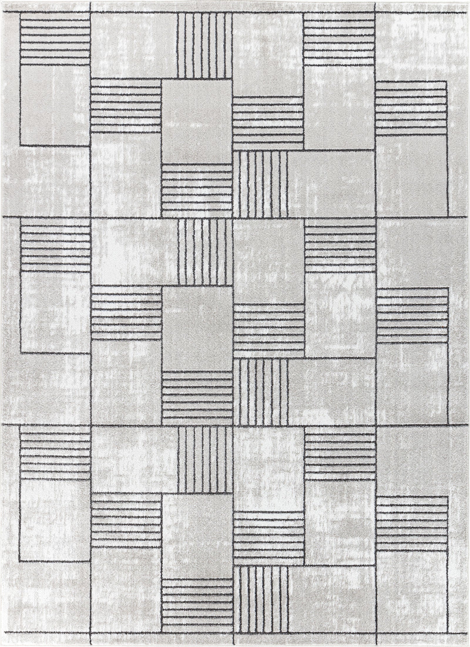IVY Scandi Modern White/Grey Area Rug