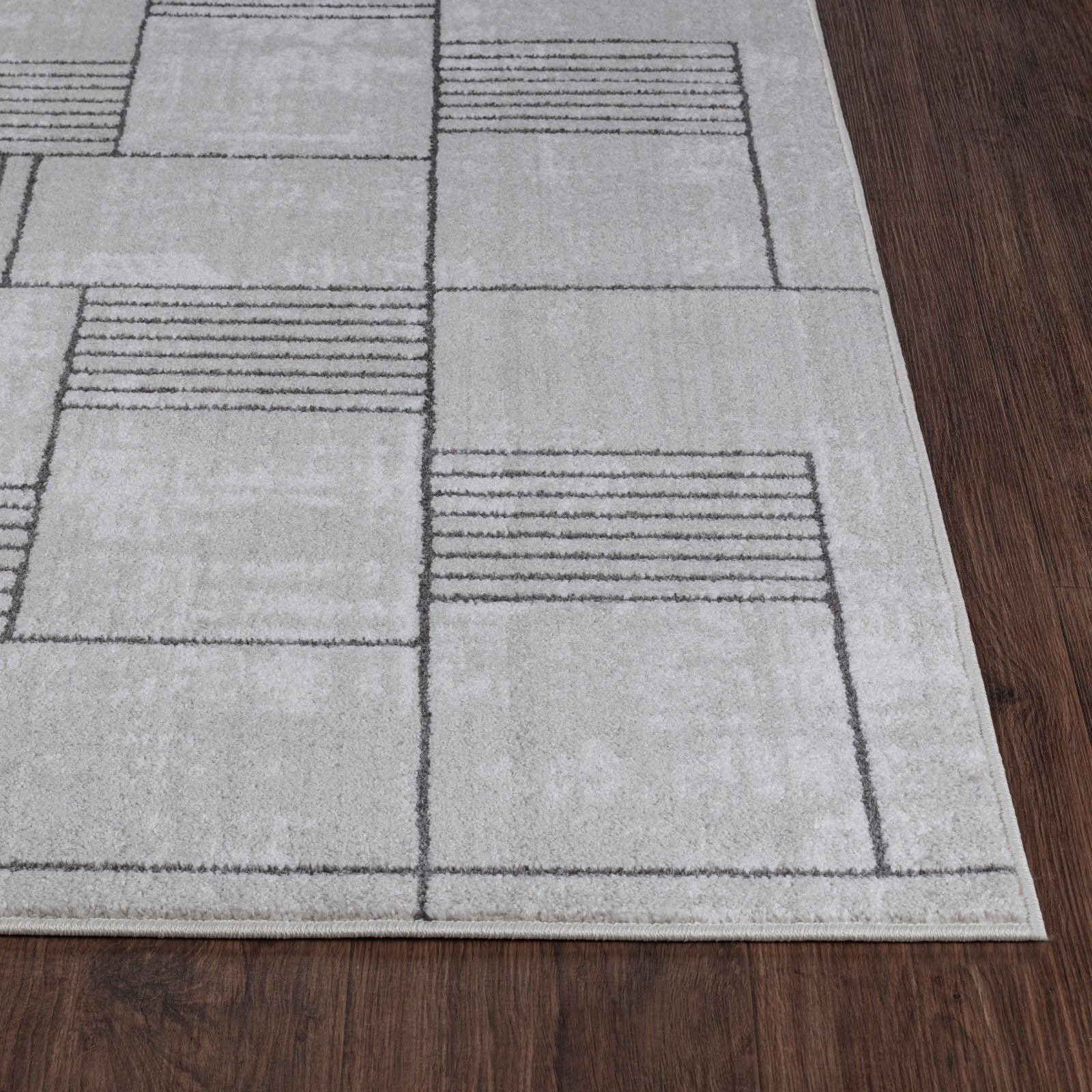 IVY Scandi Modern White/Grey Area Rug