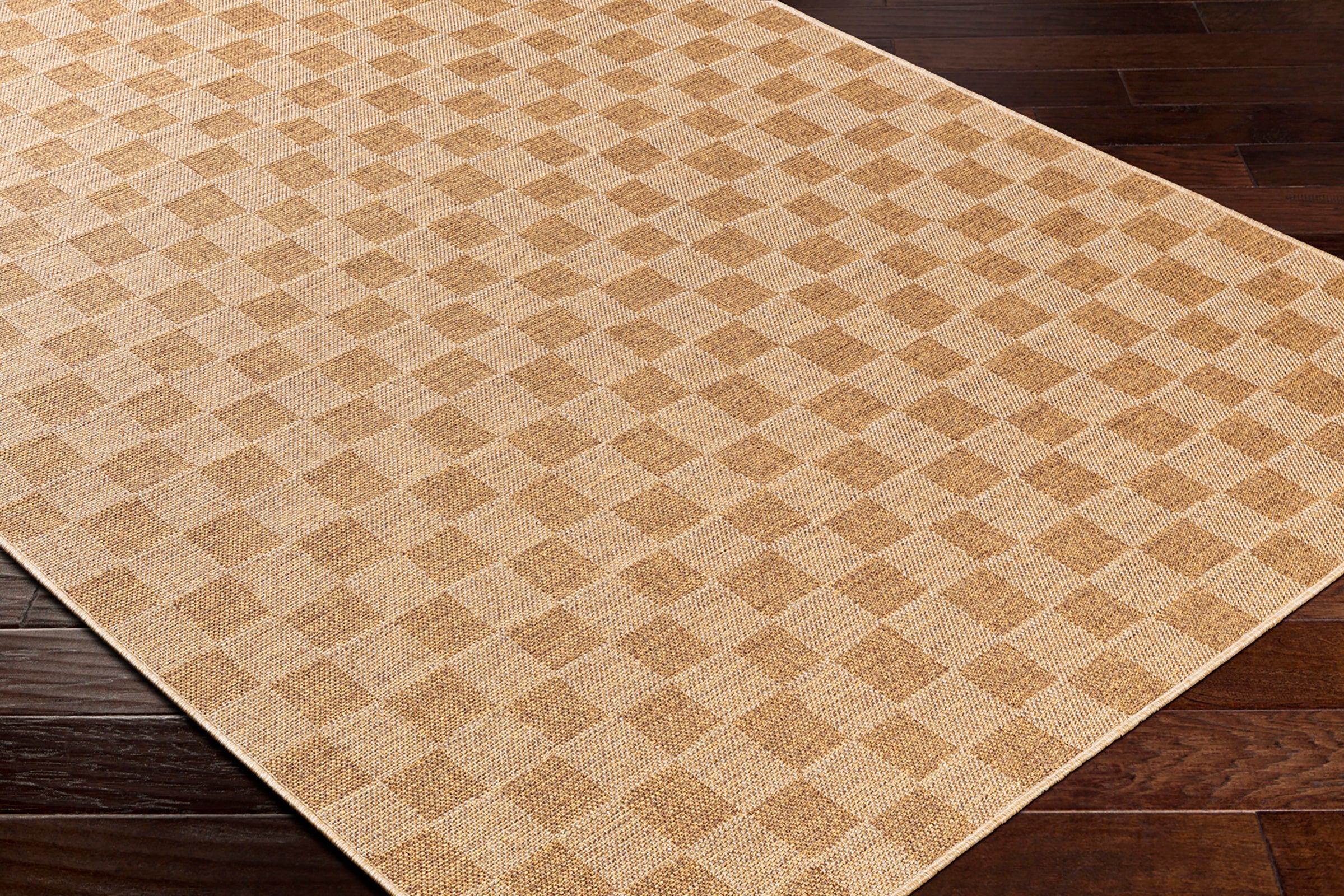 SIDDHI In- /Outdoor Jute-Look Checkered Area Rug