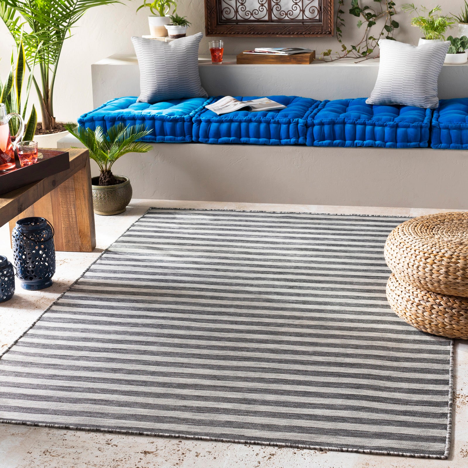 ZAKI In- /Outdoor Striped Area Rug