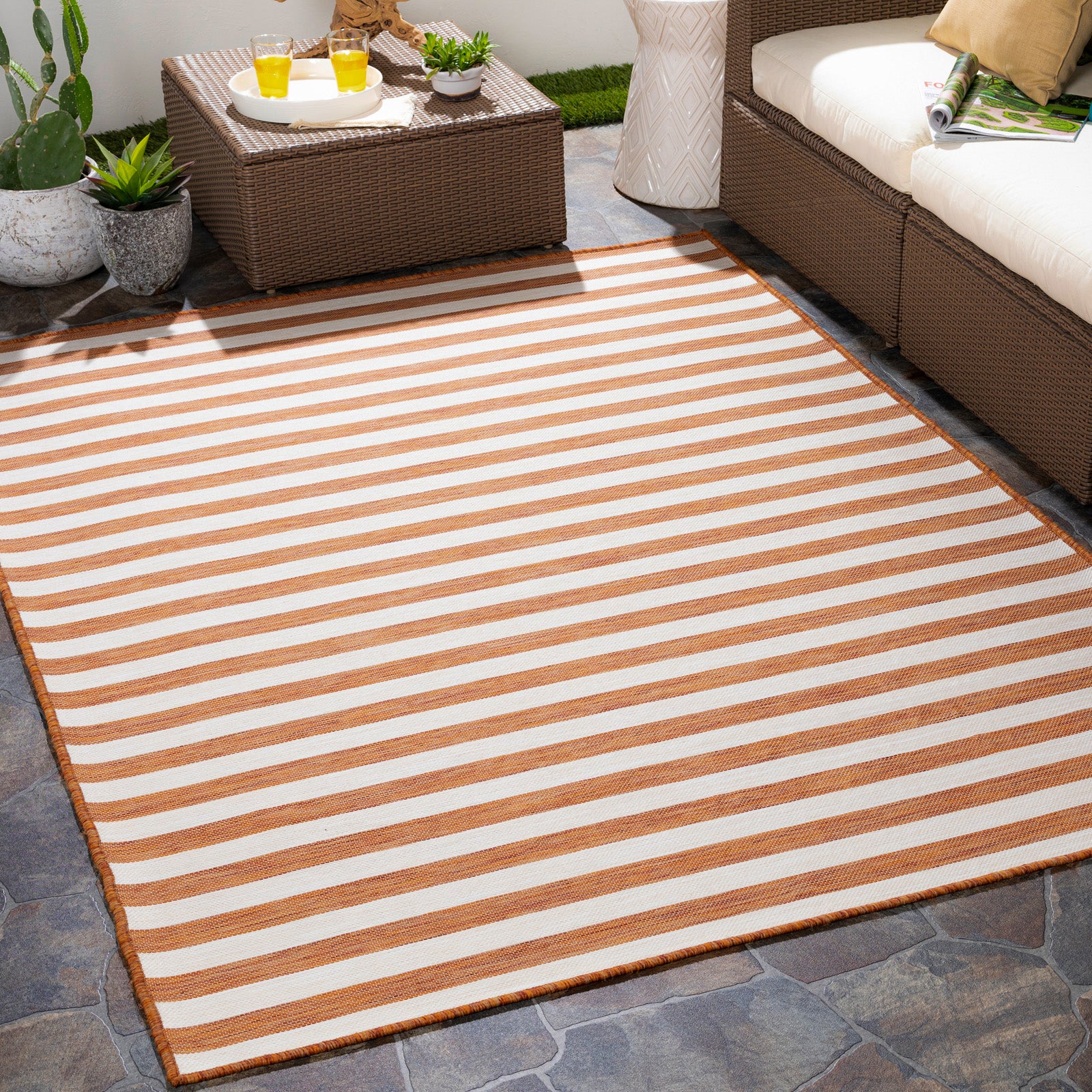 ZAKI In- /Outdoor Striped Area Rug