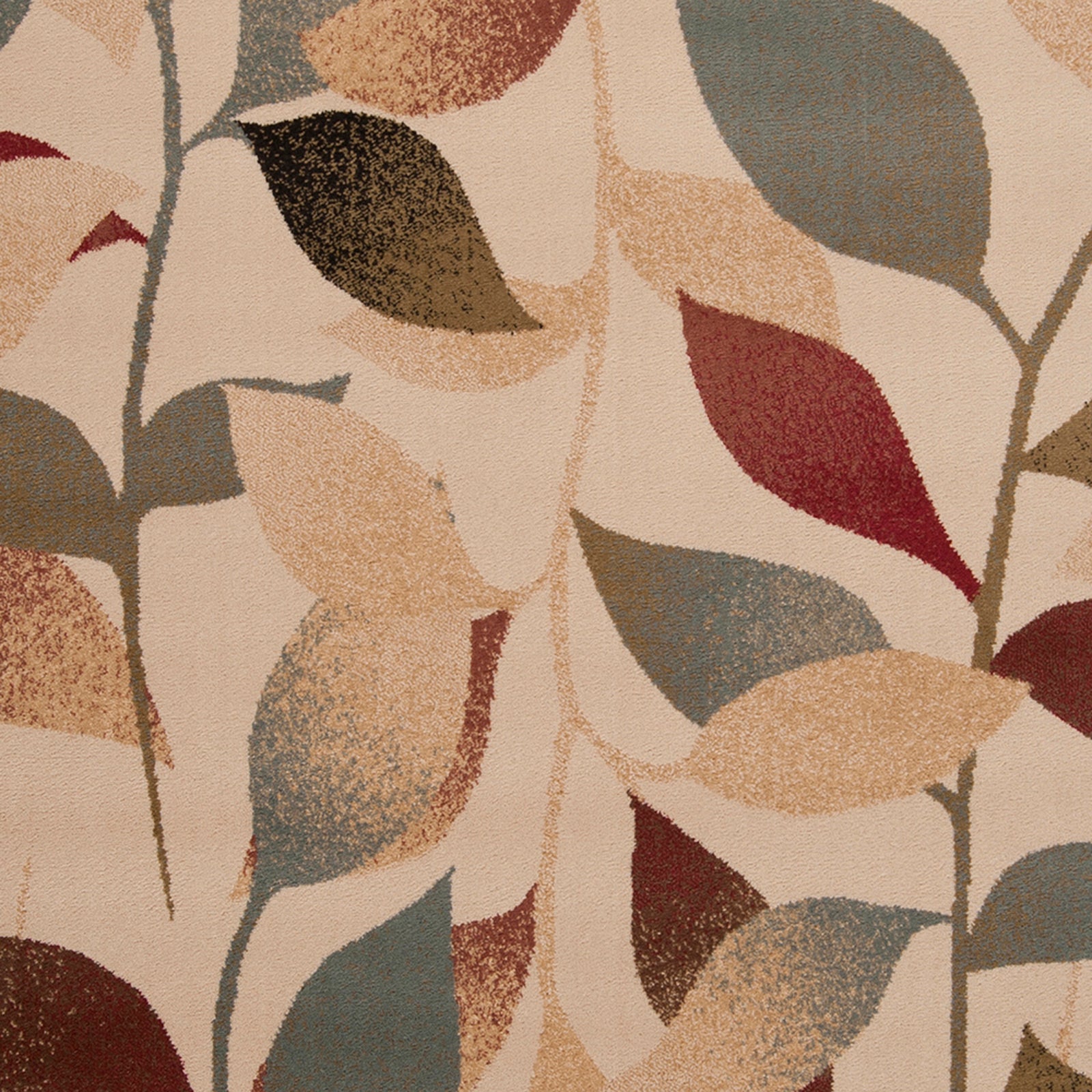 DAMALI Scandi Modern White/Dark Red Area Rug