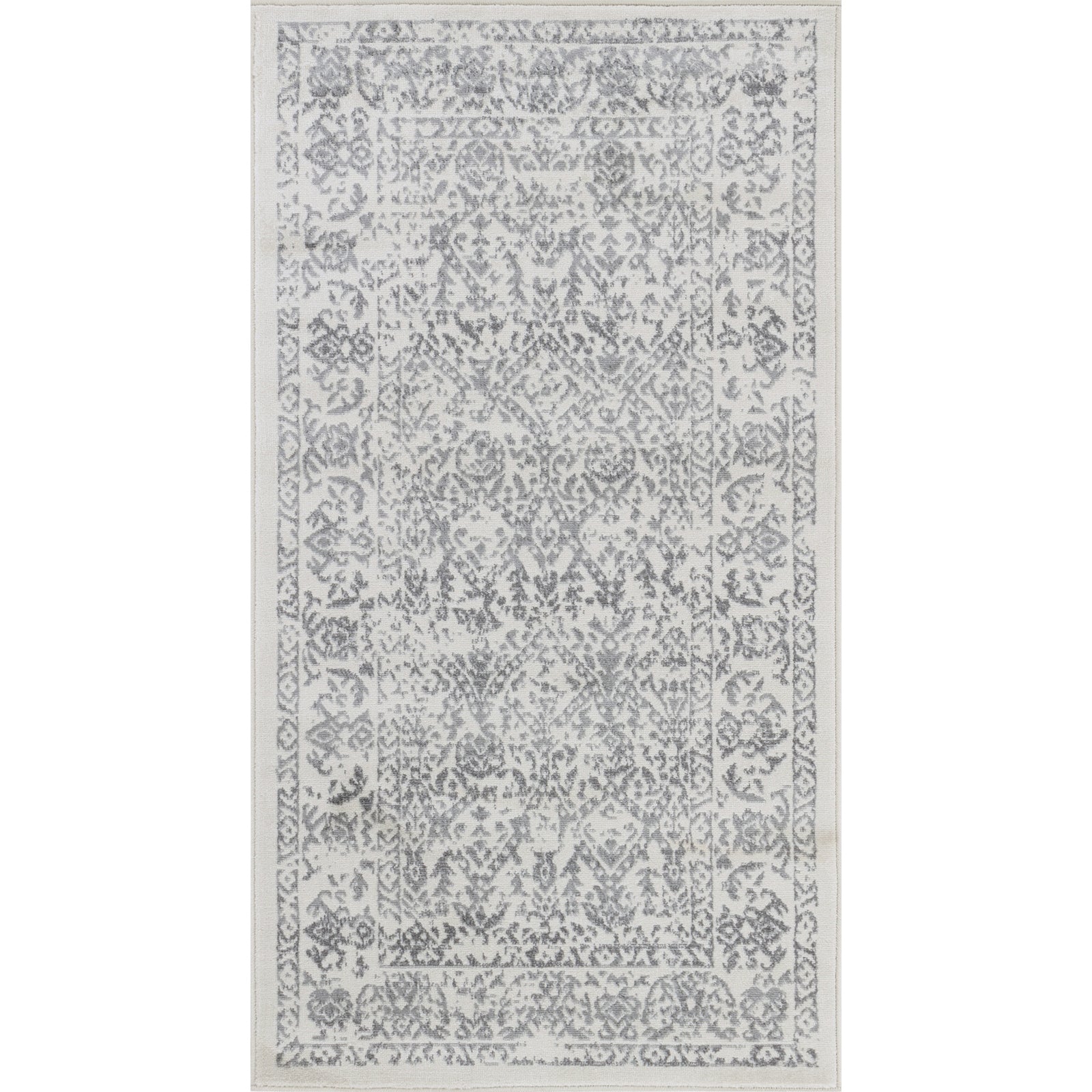 MARGAUX Vintage Traditional Oriental Boho Grey/Ivory Area Rug