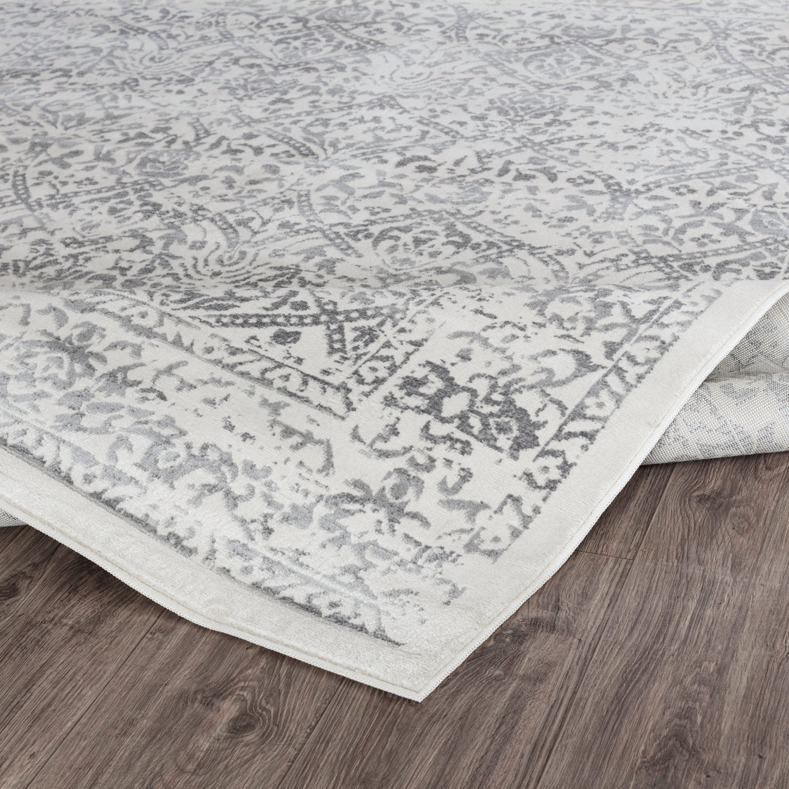 MARGAUX Vintage Traditional Oriental Boho Grey/Ivory Area Rug
