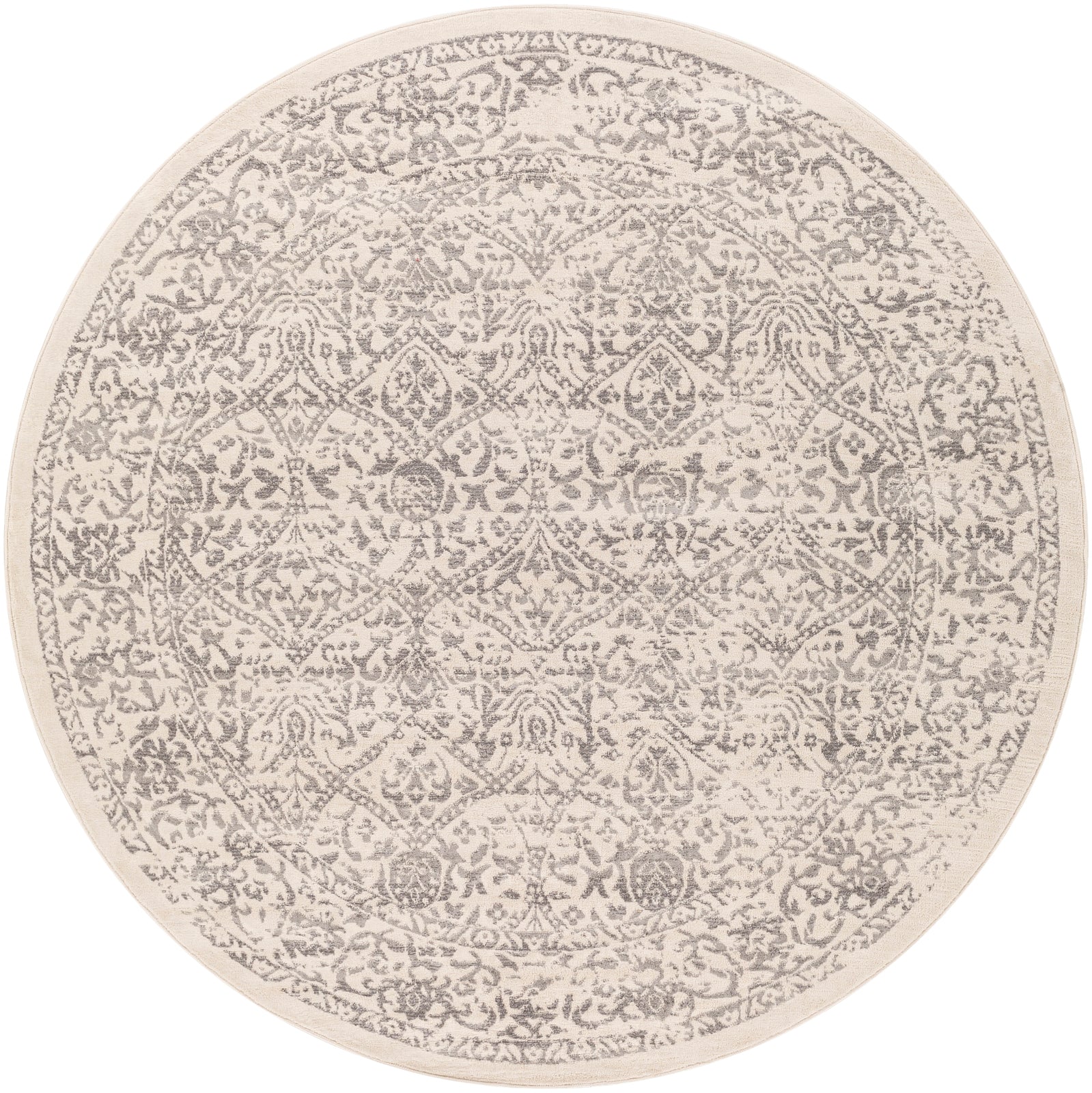 MARGAUX Vintage Traditional Oriental Boho Grey/Ivory Area Rug