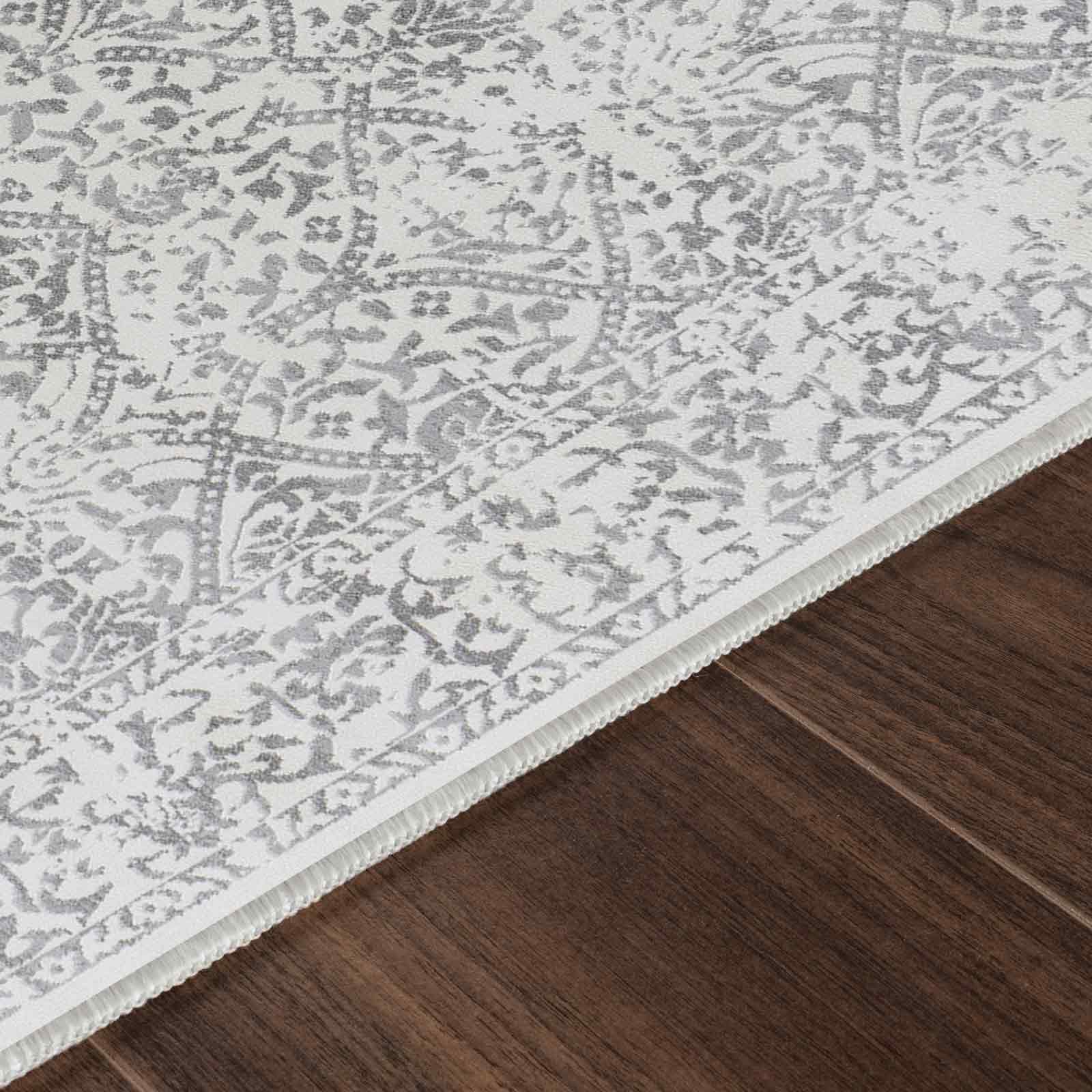 MARGAUX Vintage Traditional Oriental Boho Grey/Ivory Area Rug