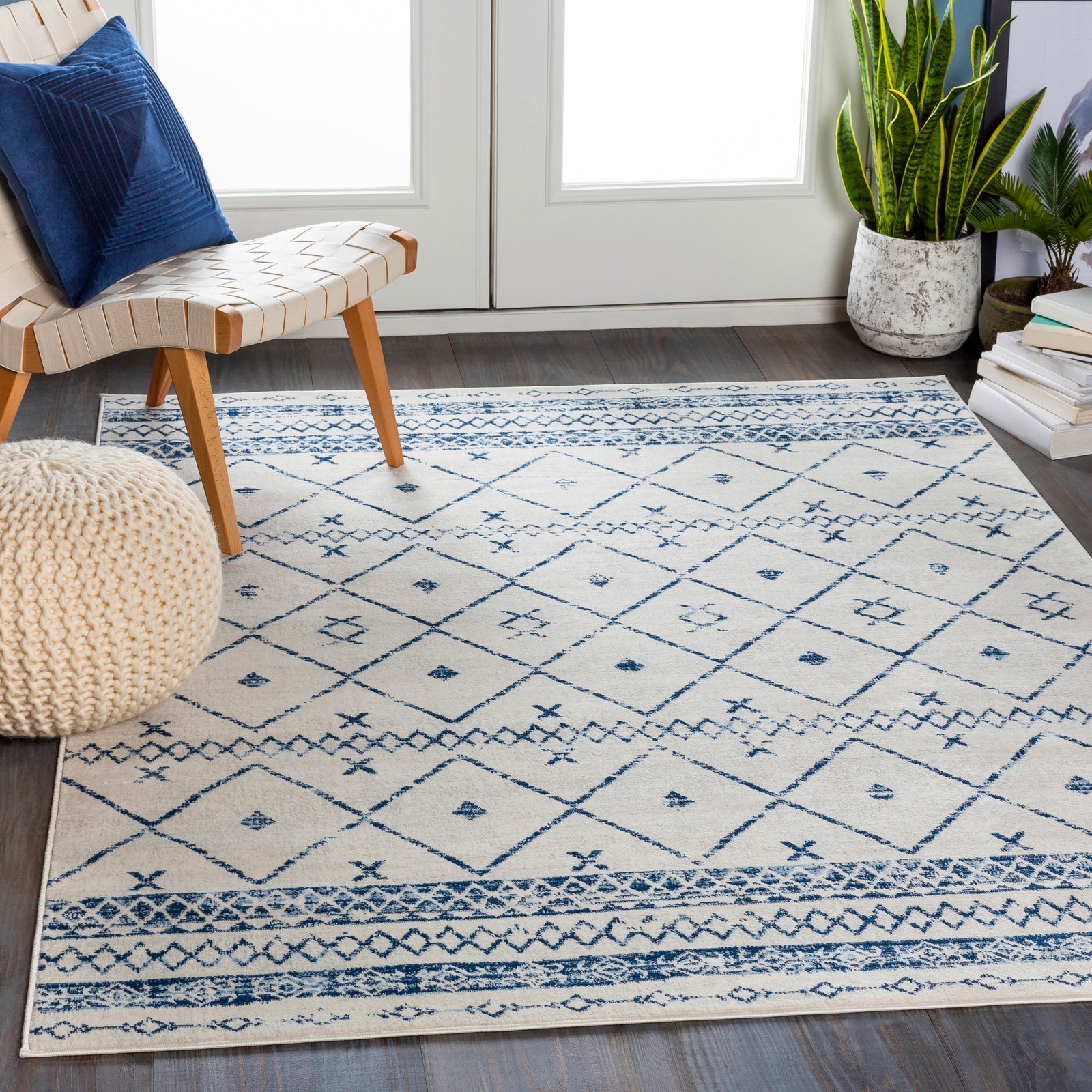MYA Berber Modern Dark Blue Area Rug