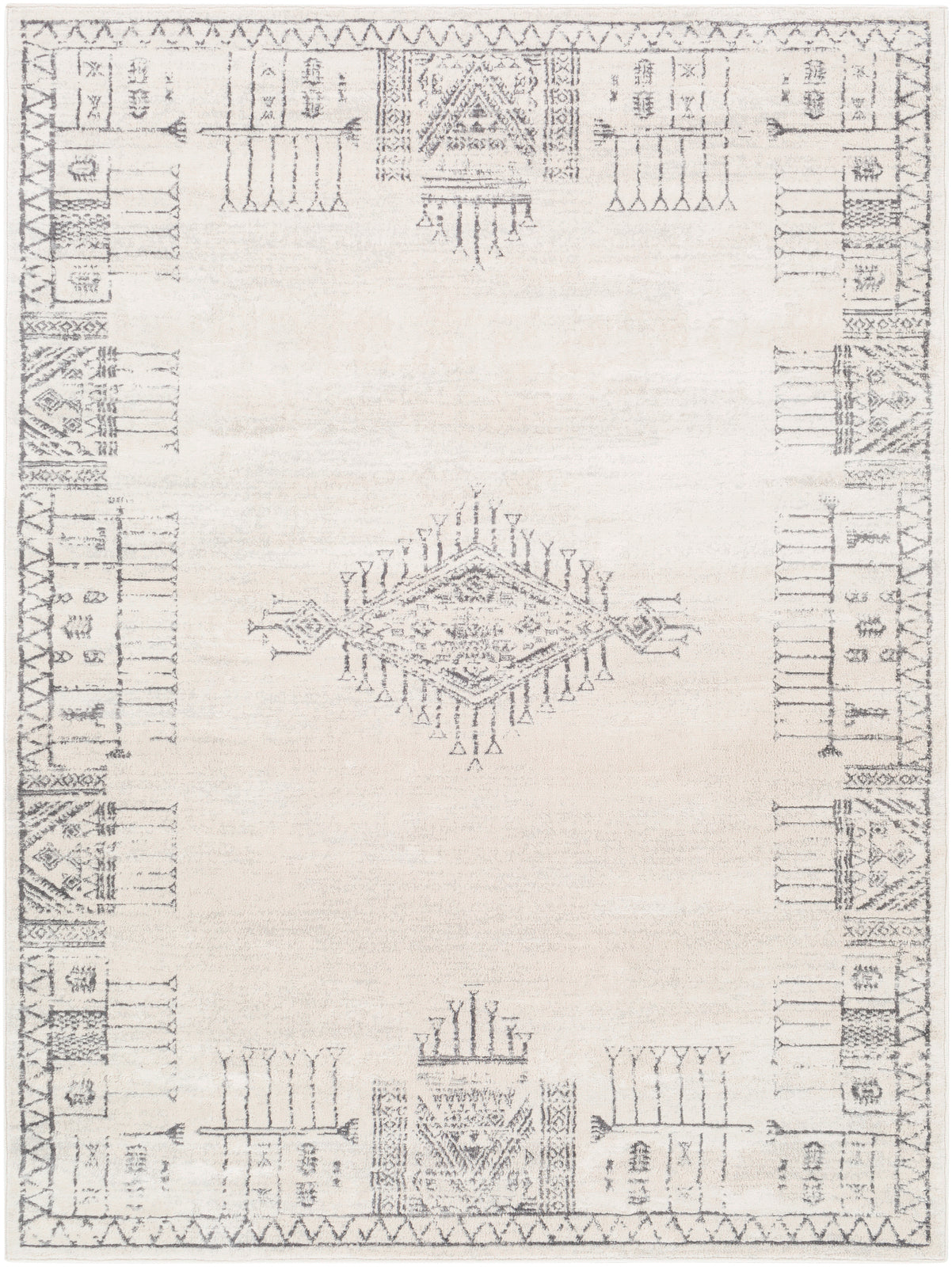 SOPHIE Vintage Traditional Oriental Boho Grey Area Rug