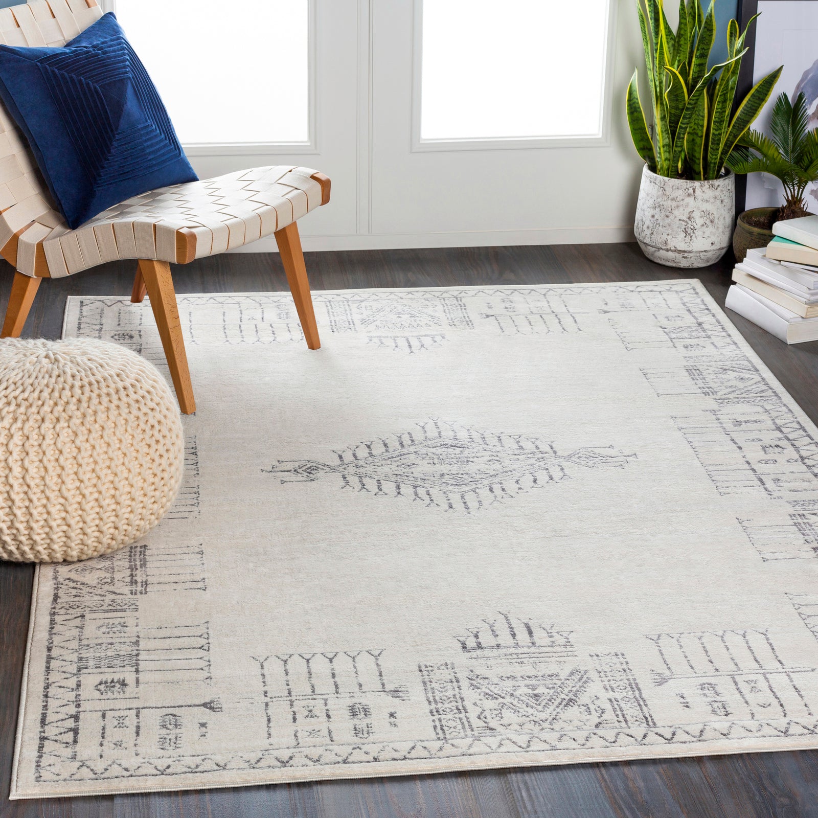 SOPHIE Vintage Traditional Oriental Boho Grey Area Rug