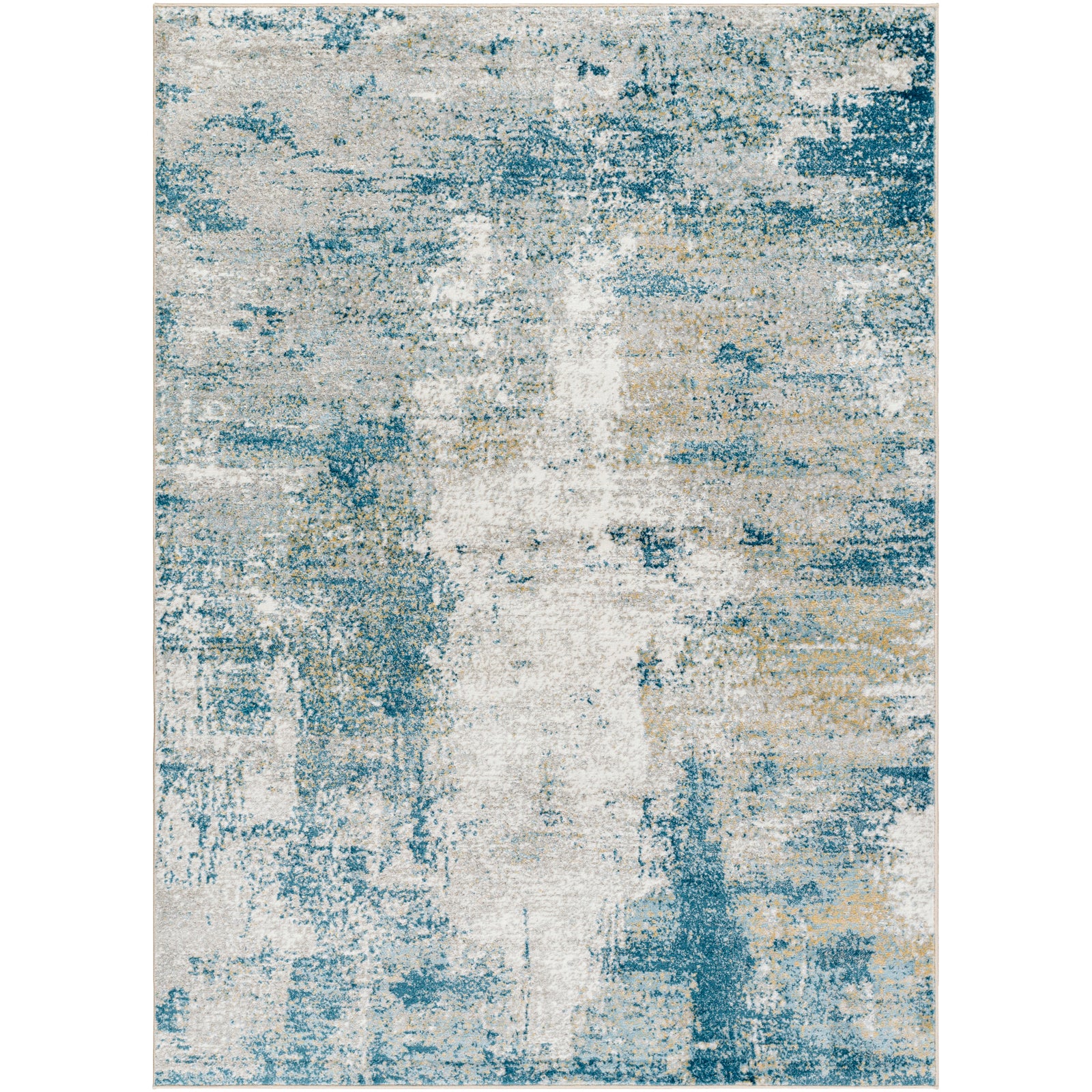 MAYLENE Abstract Modern Marble Dark Teal Area Rug