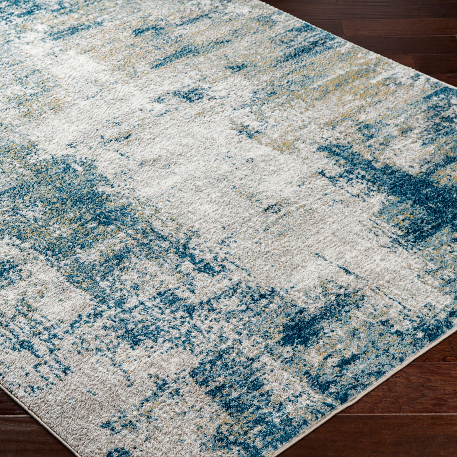 MAYLENE Abstract Modern Marble Dark Teal Area Rug