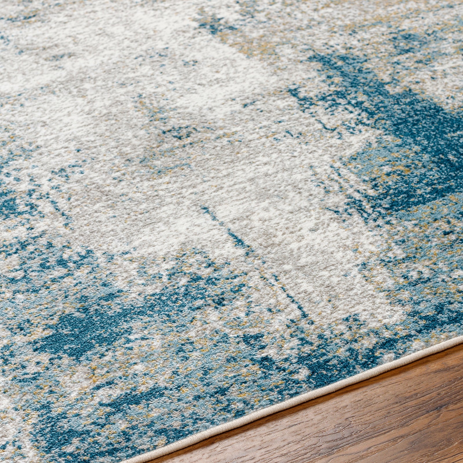 MAYLENE Abstract Modern Marble Dark Teal Area Rug