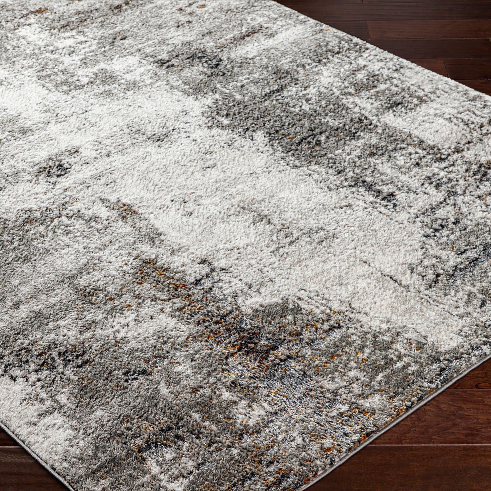 MAYLENE Abstract Modern Marble Charcoal Area Rug