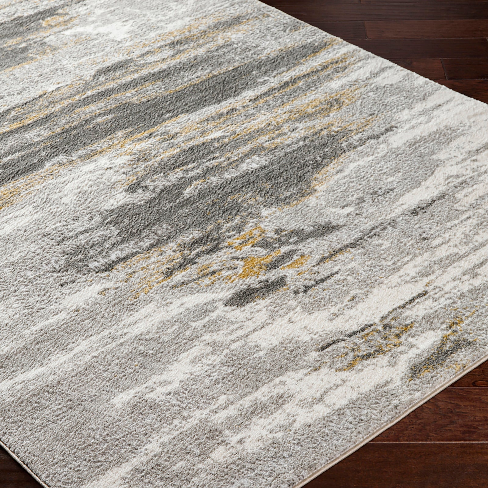 HILA Abstract Modern Marble Charcoal/Off-White Area Rug