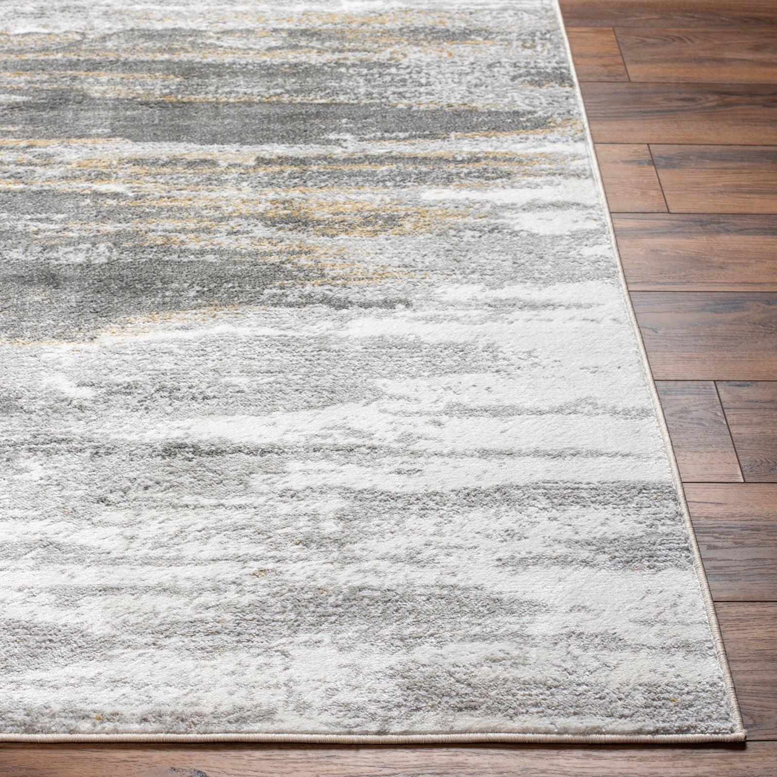 HILA Abstract Modern Marble Charcoal/Off-White Area Rug