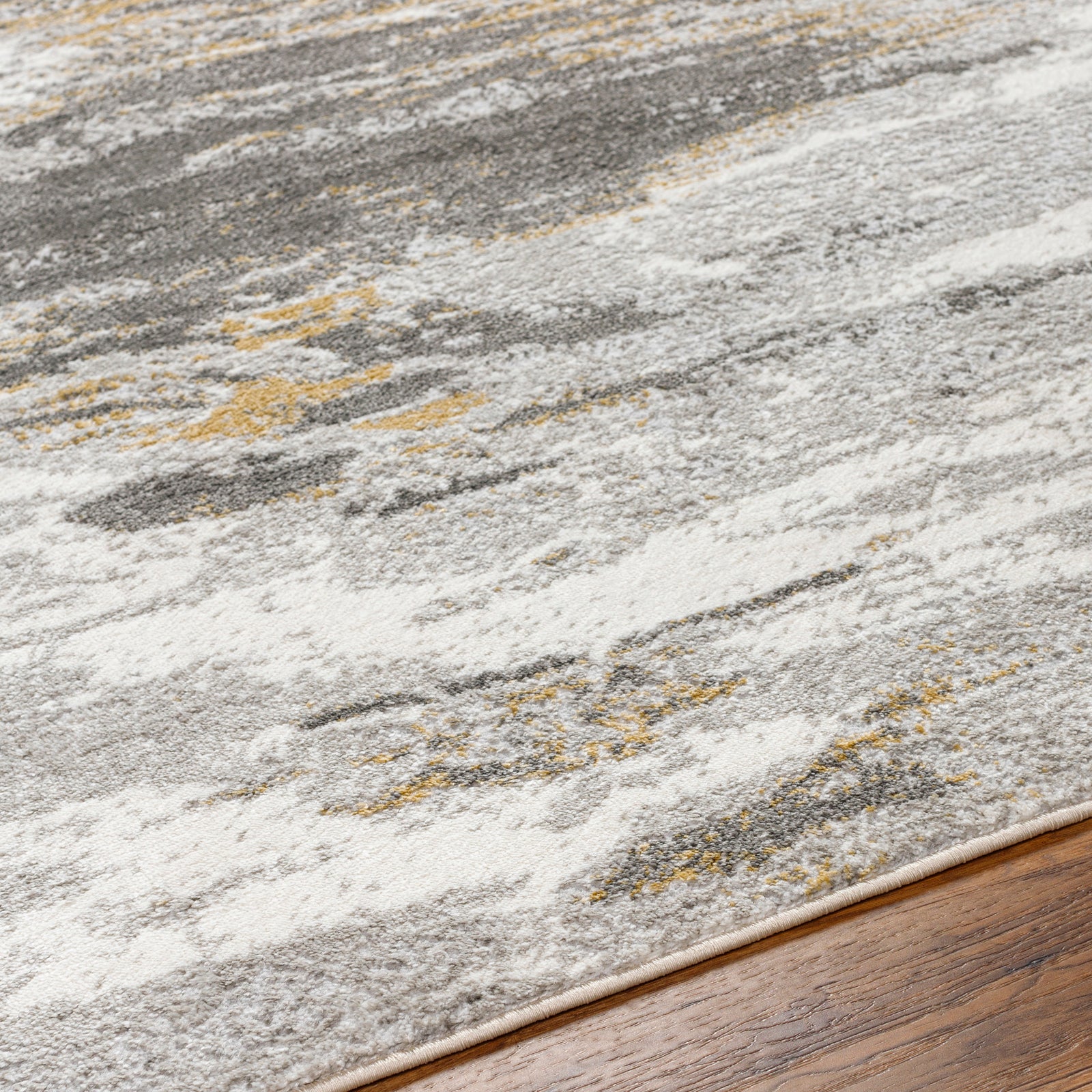 HILA Abstract Modern Marble Charcoal/Off-White Area Rug