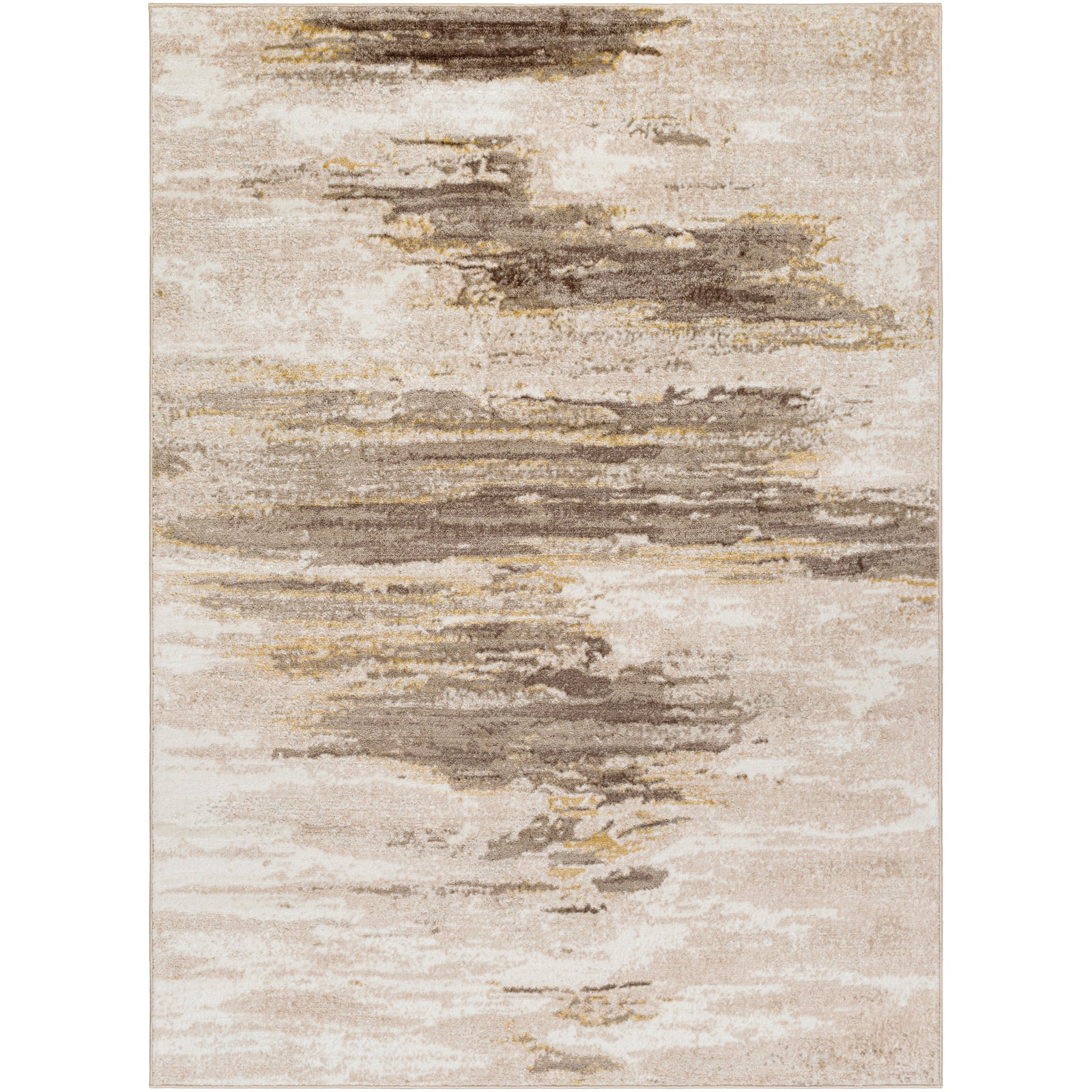 HILA Abstract Modern Marble Dark Brown/Off-White Area Rug