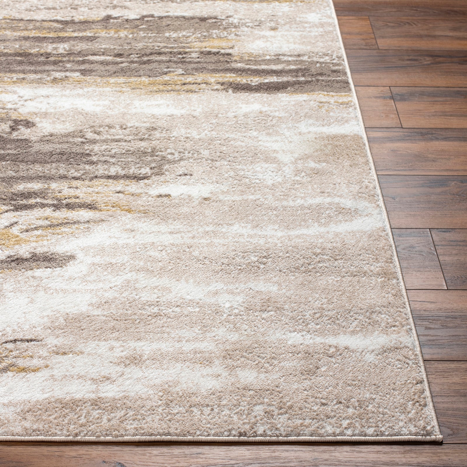 HILA Abstract Modern Marble Dark Brown/Off-White Area Rug