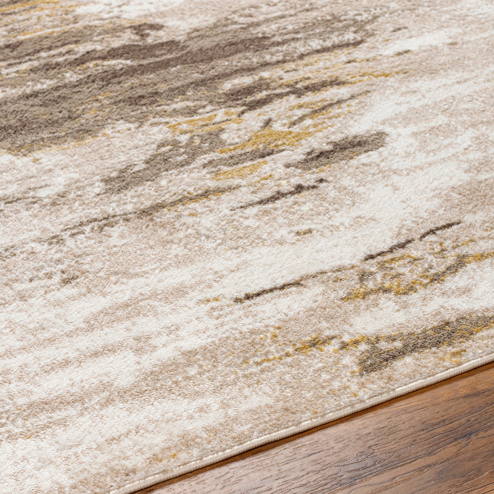 HILA Abstract Modern Marble Dark Brown/Off-White Area Rug