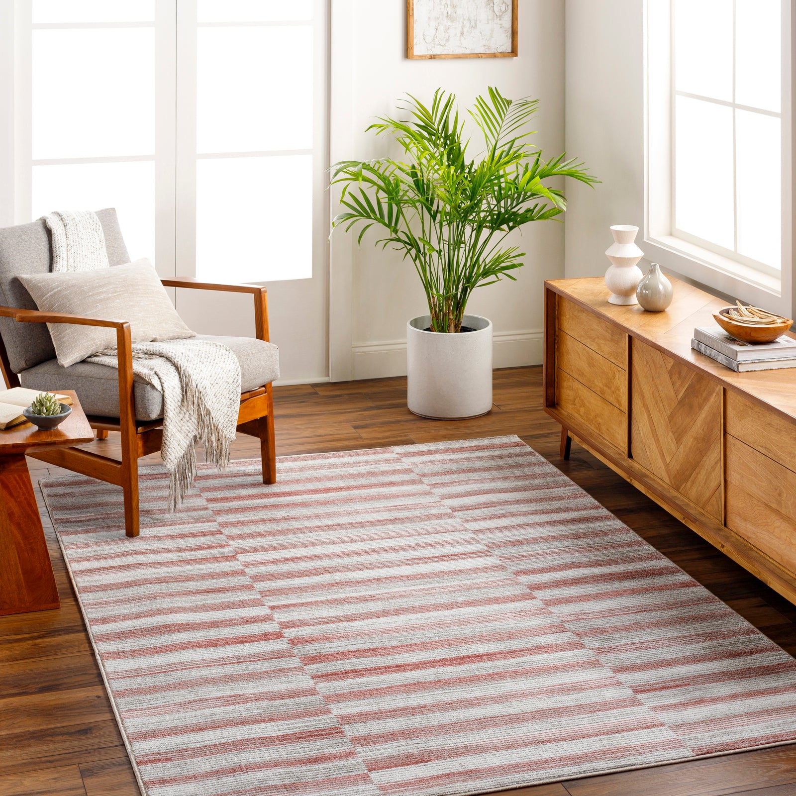 JONTHAN Scandi Modern Coral Area Rug