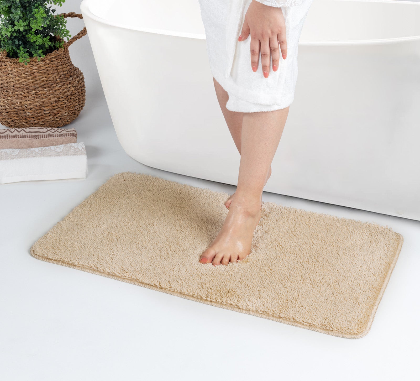 JUNE Machine Washable Anti-Slip Bathroom Area Rug