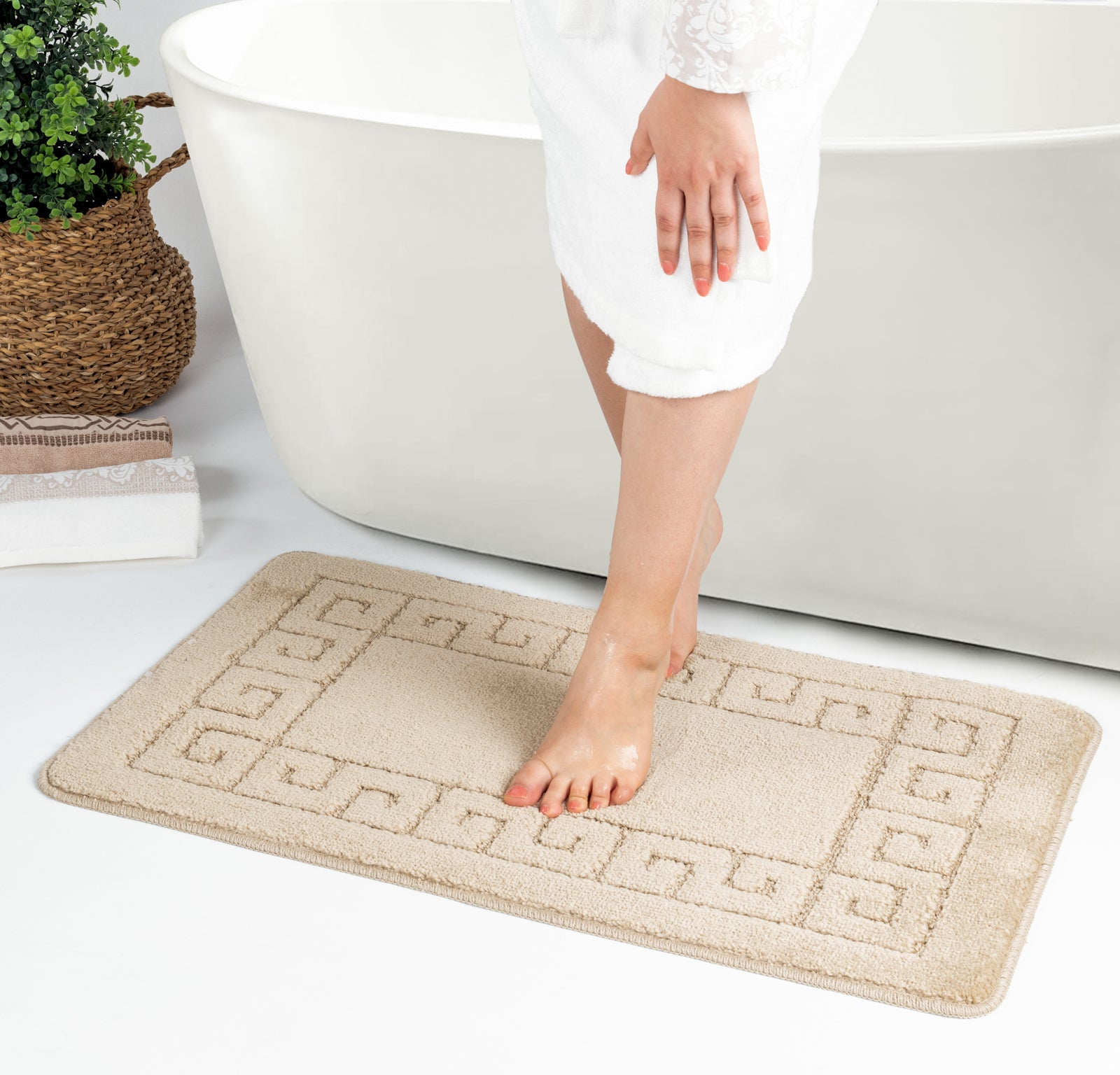 POPPY 2 Machine Washable Anti-Slip Bathroom Area Rugs