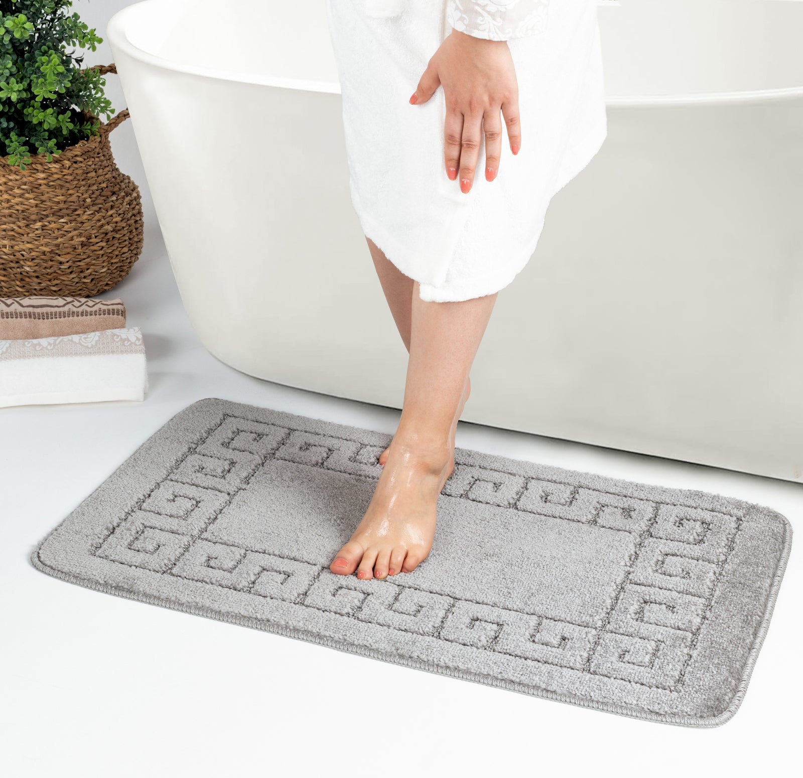 POPPY 2 Machine Washable Anti-Slip Bathroom Area Rugs