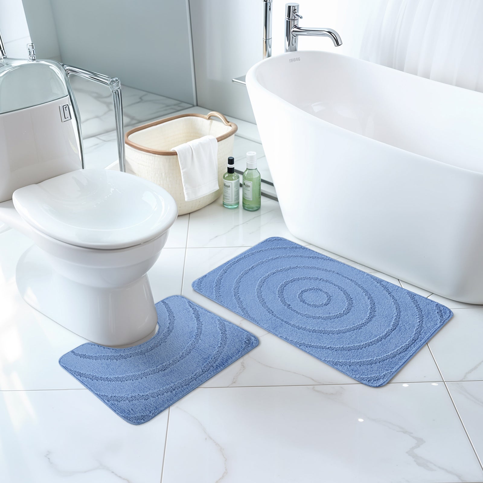 APRIL 2 Machine Washable Anti-Slip Bathroom Area Rugs