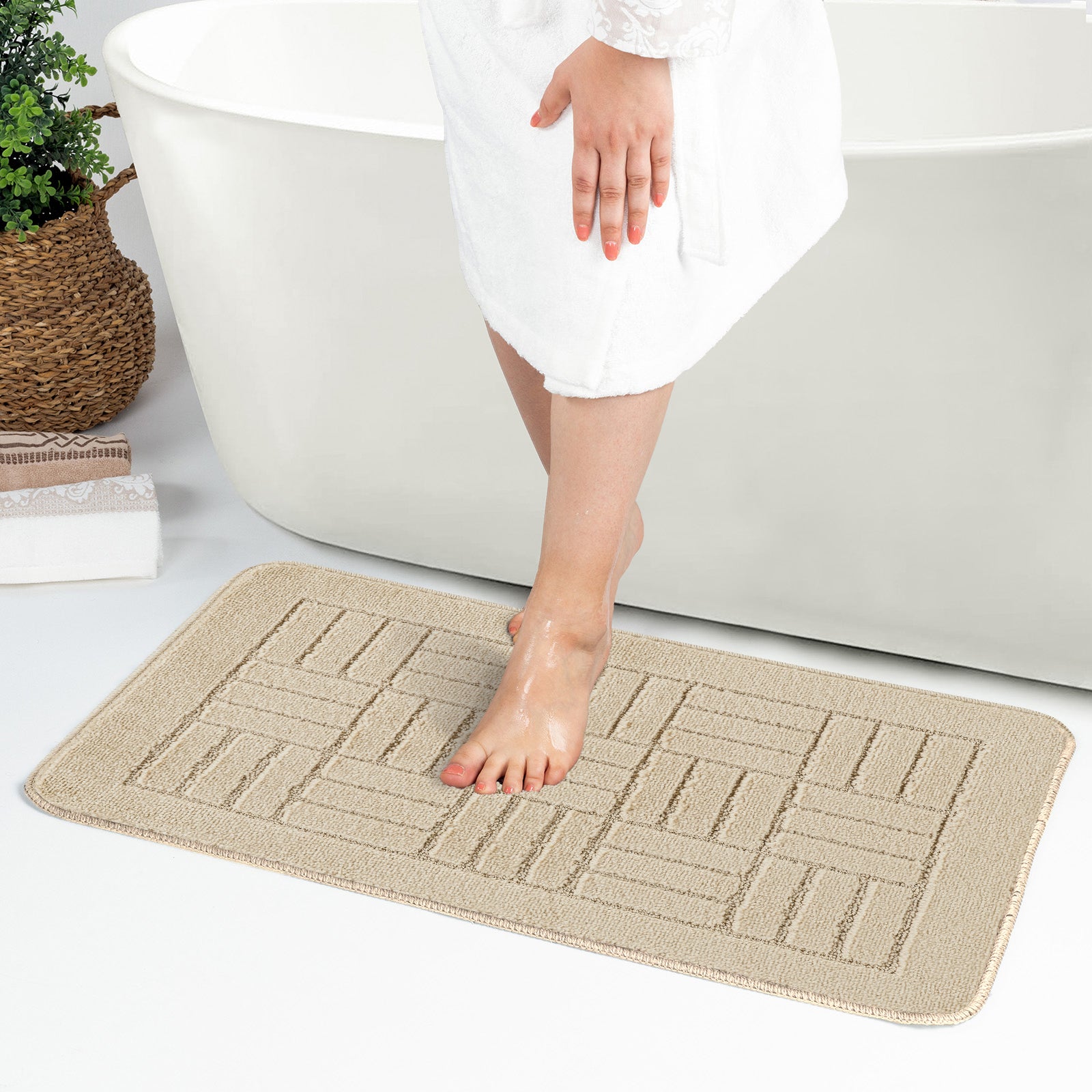 ROYAL 2 Machine Washable Anti-Slip Bathroom Area Rugs