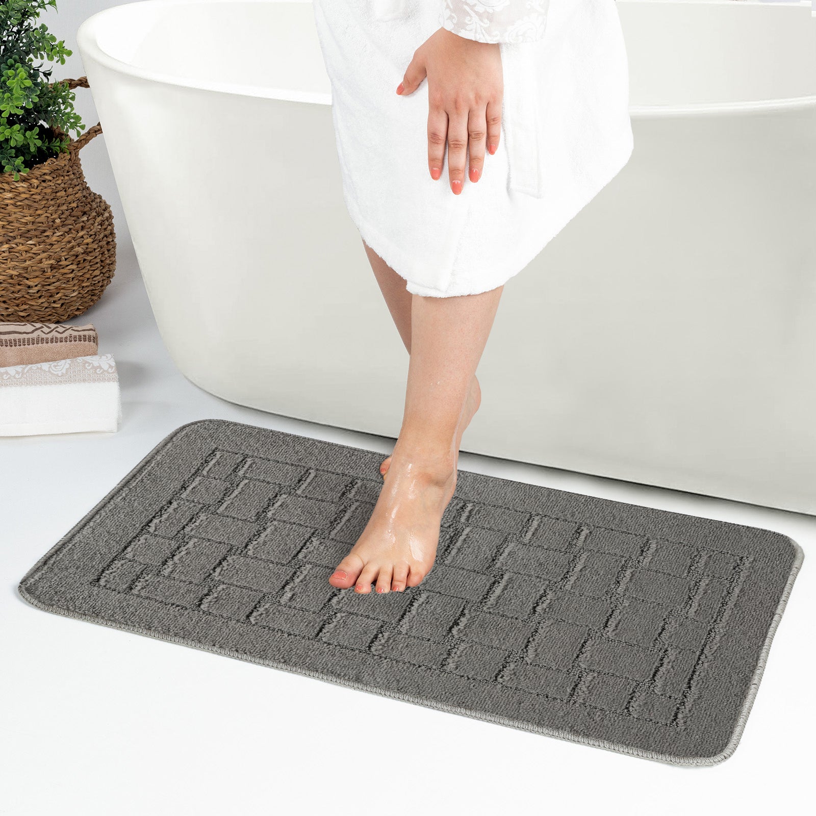 TEGAN 2 Machine Washable Anti-Slip Bathroom Area Rugs