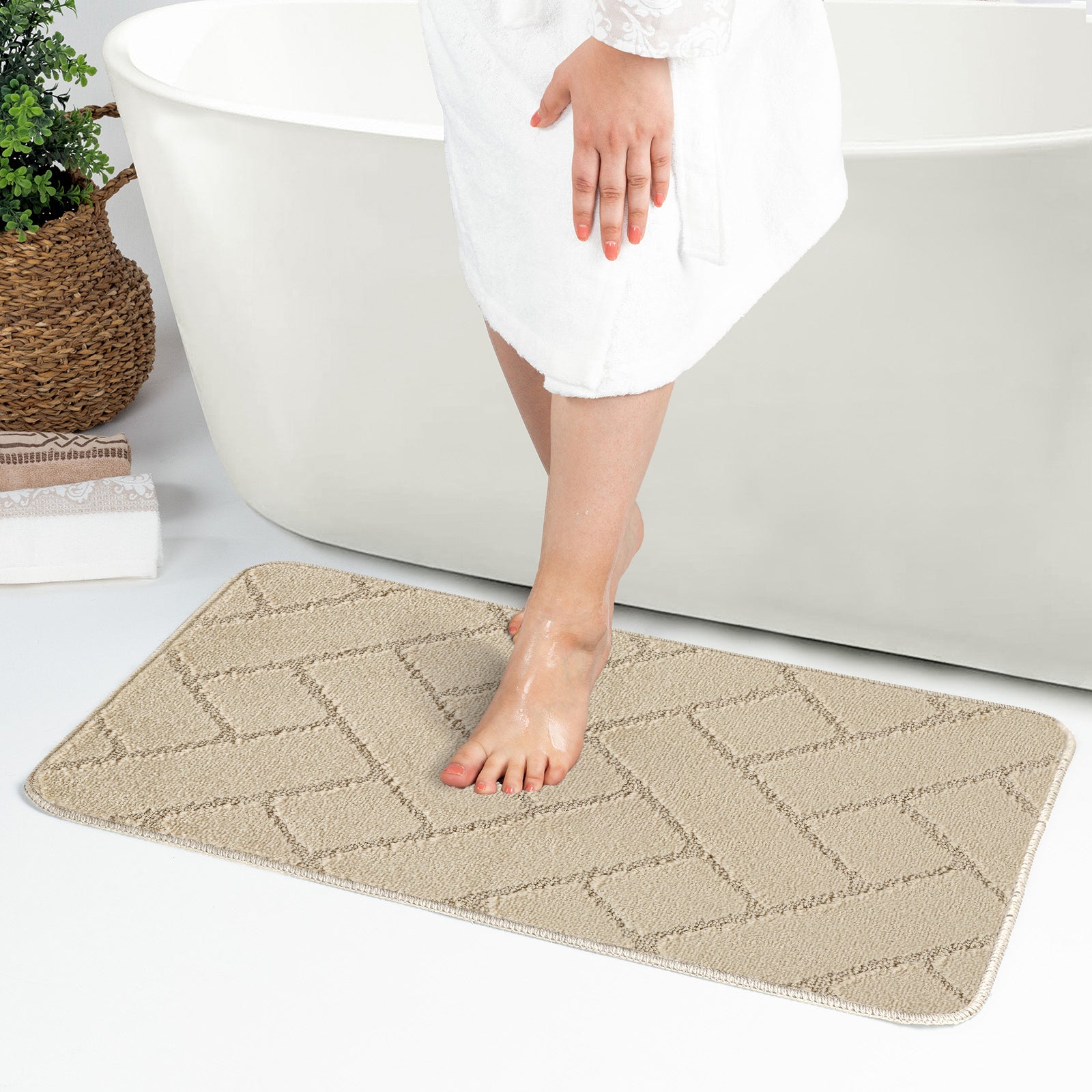 JUNIPER 2 Machine Washable Anti-Slip Bathroom Area Rugs