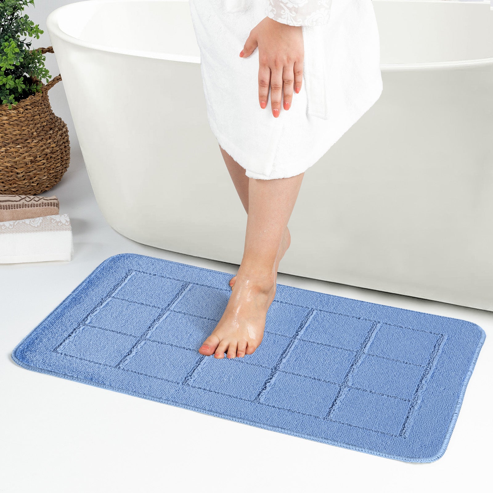 NOELLE 2 Machine Washable Anti-Slip Bathroom Area Rugs