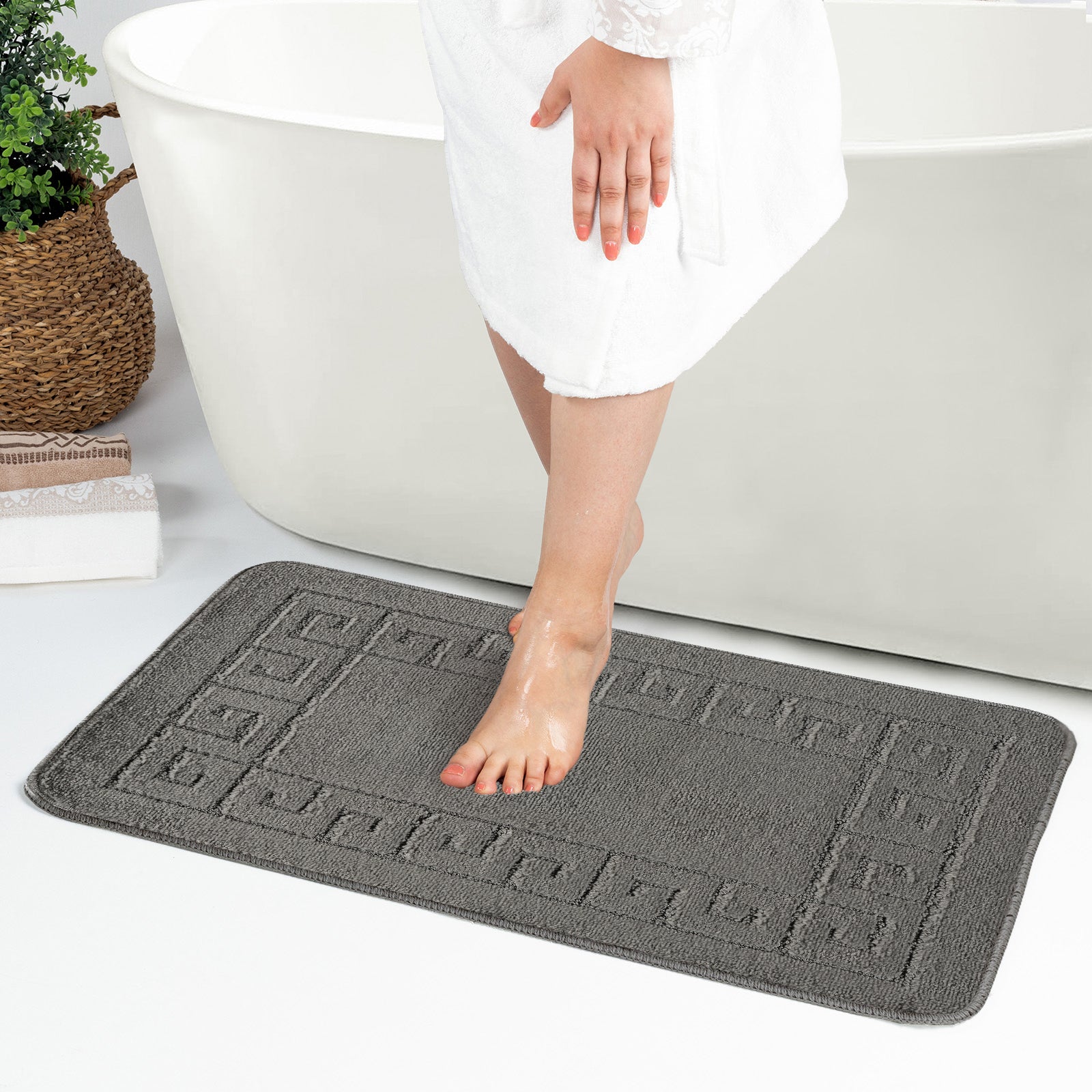 POPPY 2 Machine Washable Anti-Slip Bathroom Area Rugs