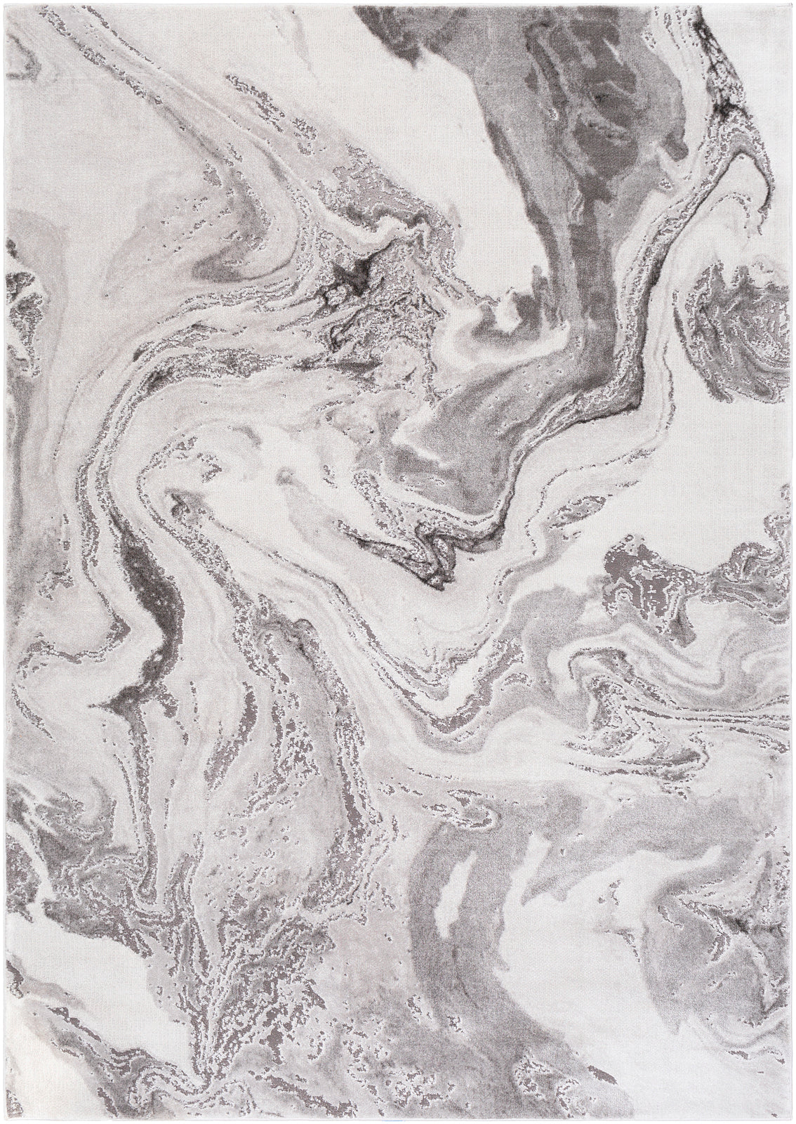 AMIDALA Abstract Modern Marble Grey Area Rug