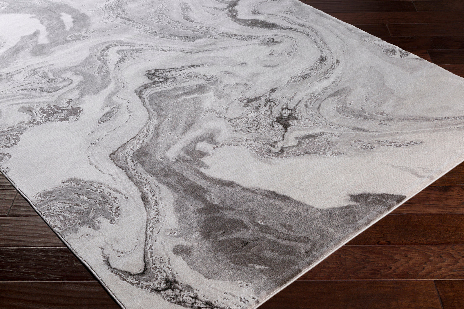 AMIDALA Abstract Modern Marble Grey Area Rug