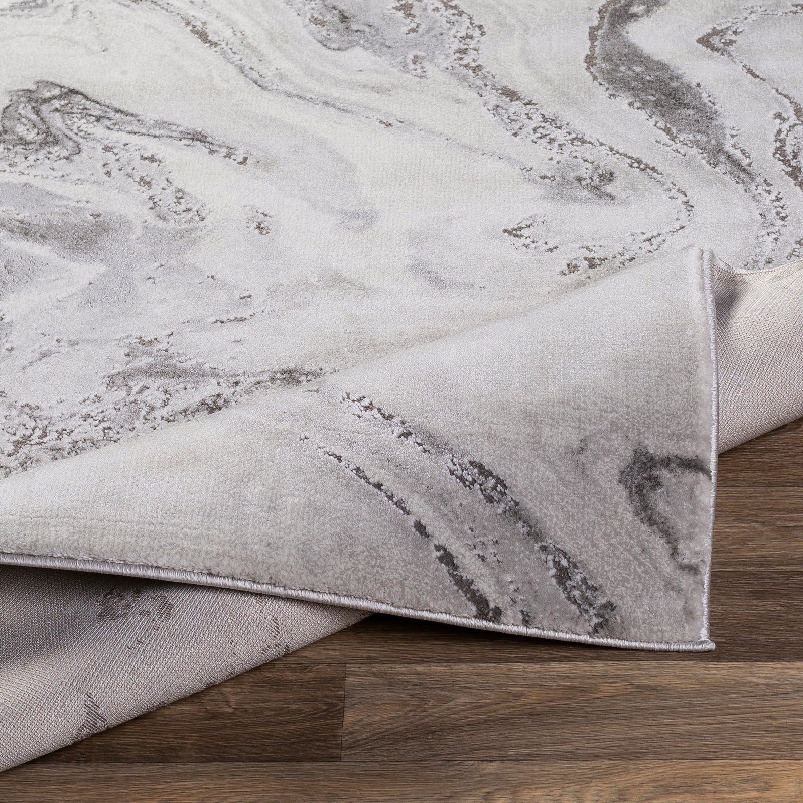 AMIDALA Abstract Modern Marble Grey Area Rug