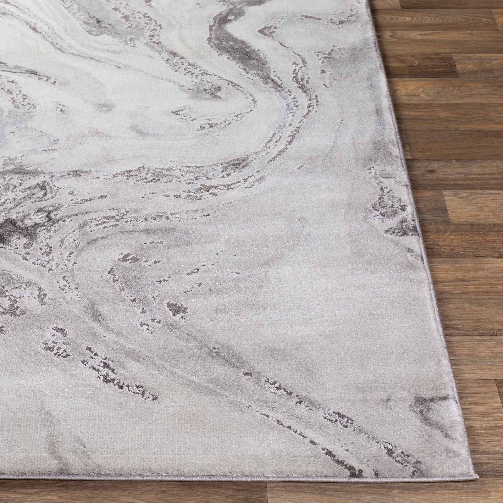 AMIDALA Abstract Modern Marble Grey Area Rug