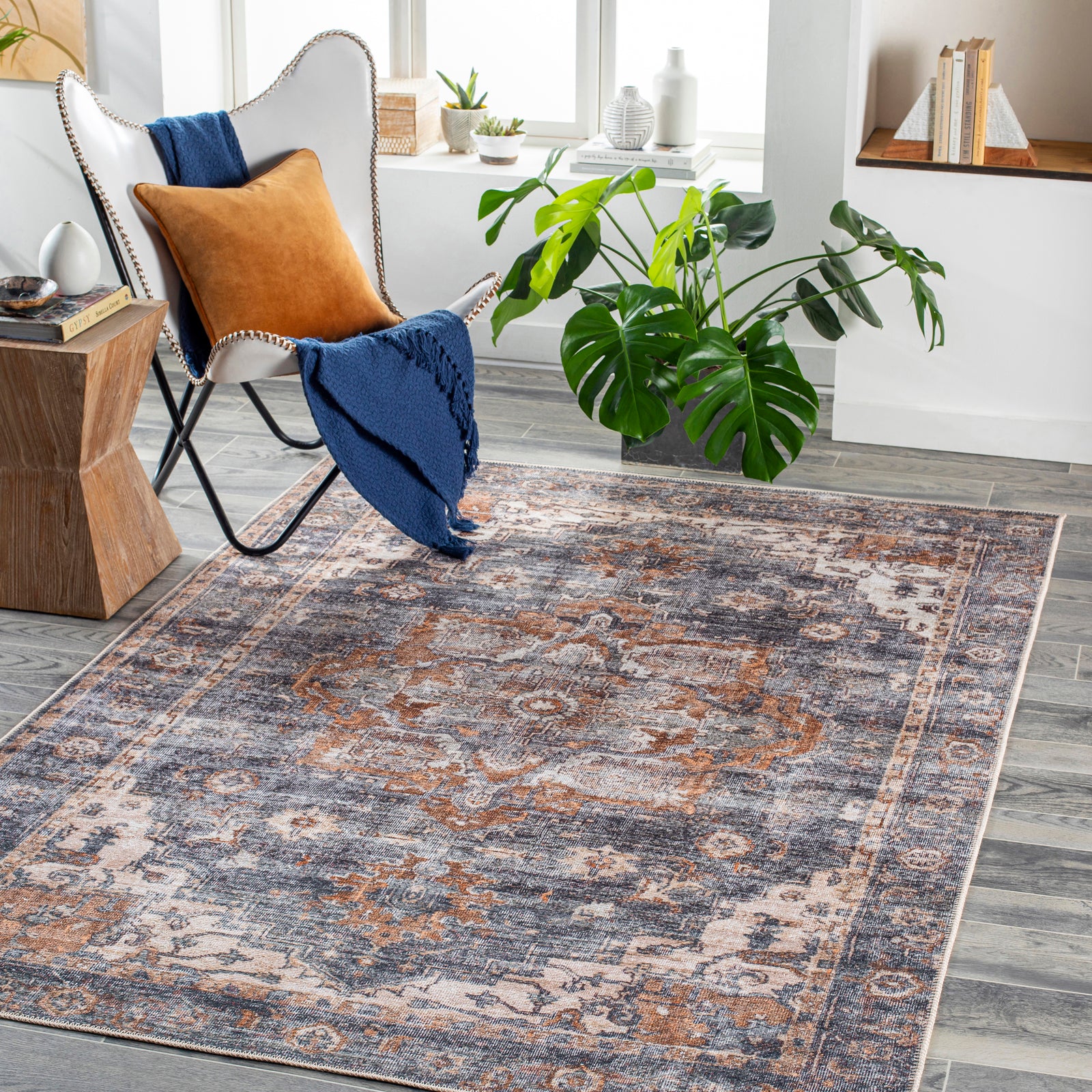 JEN Machine Washable Vintage Area Rug