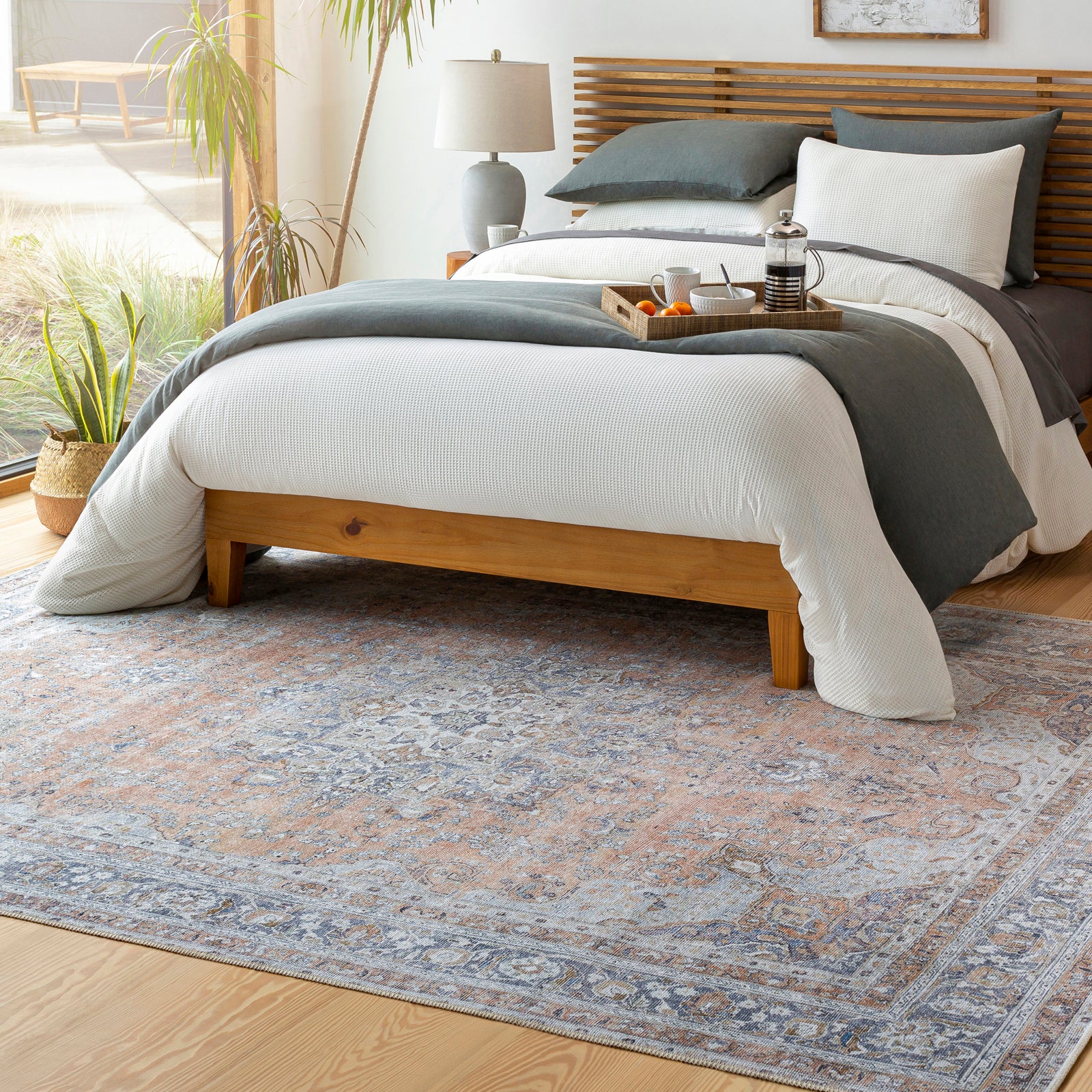 FLORA Machine Washable Vintage Area Rug