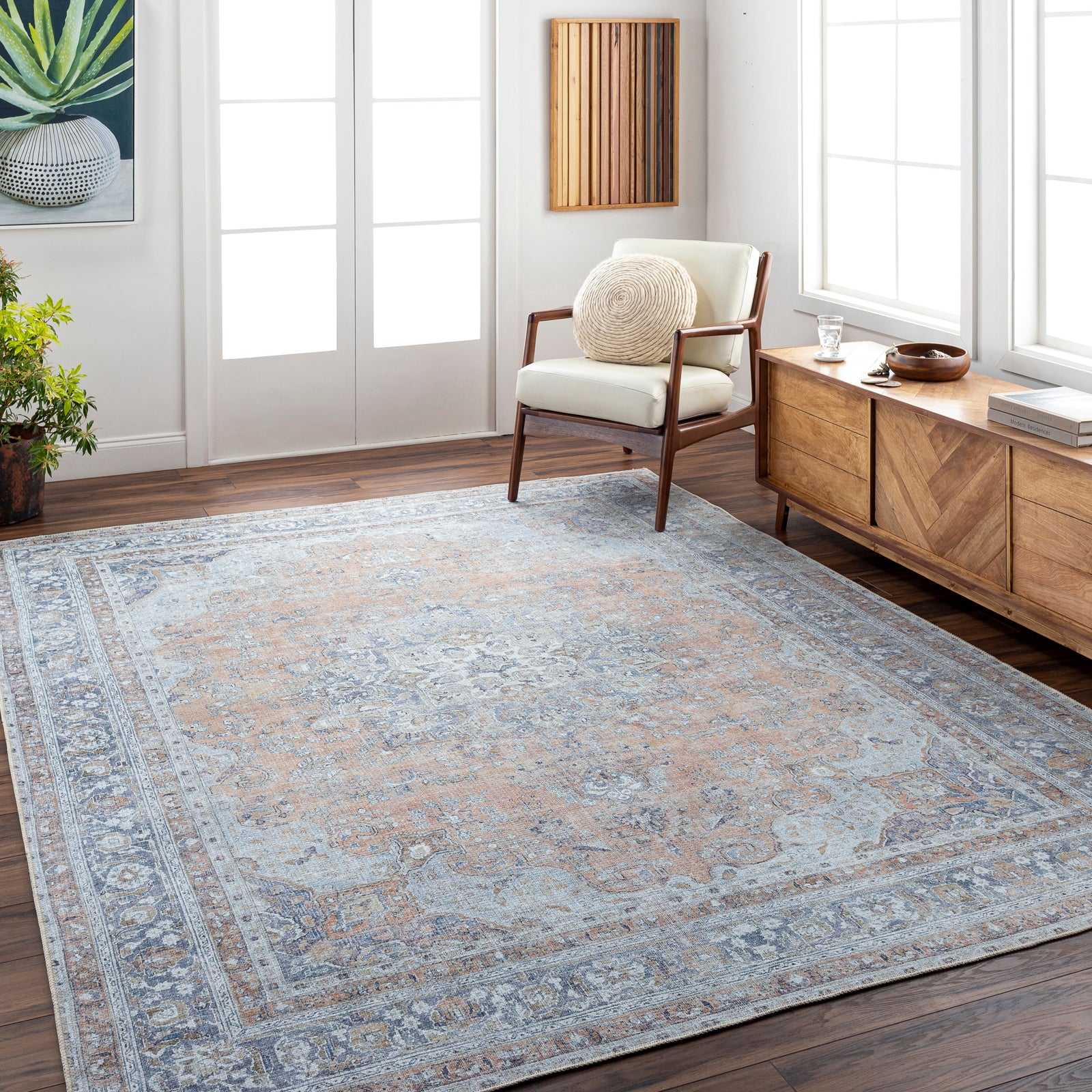 FLORA Machine Washable Vintage Area Rug