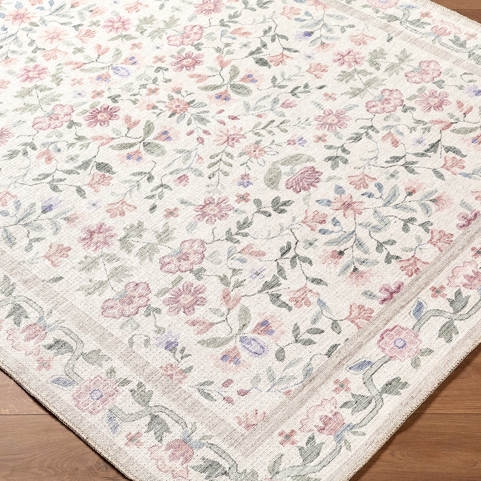 Machine Washable Modern Blue Rug