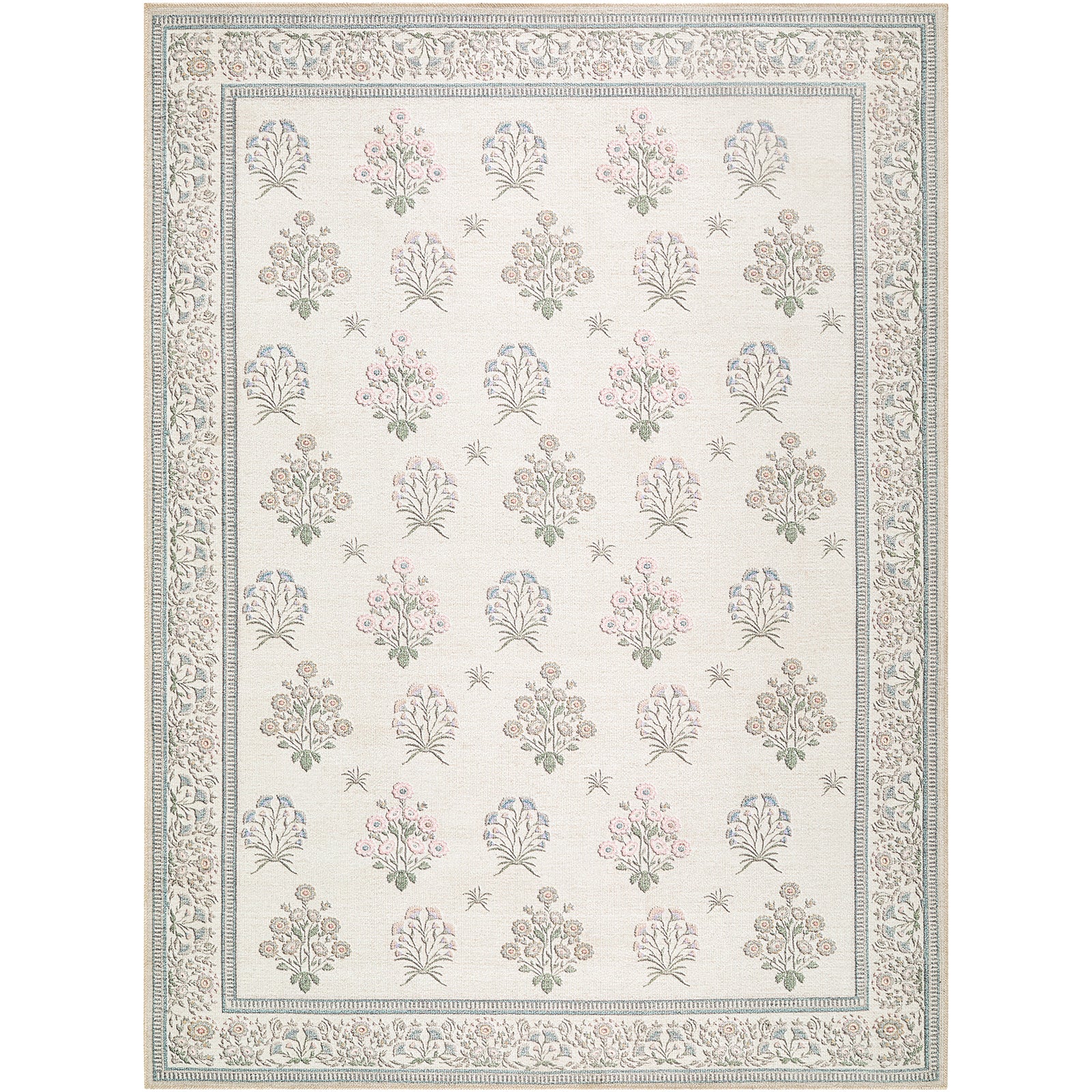 Machine Washable Modern Ivory Rug