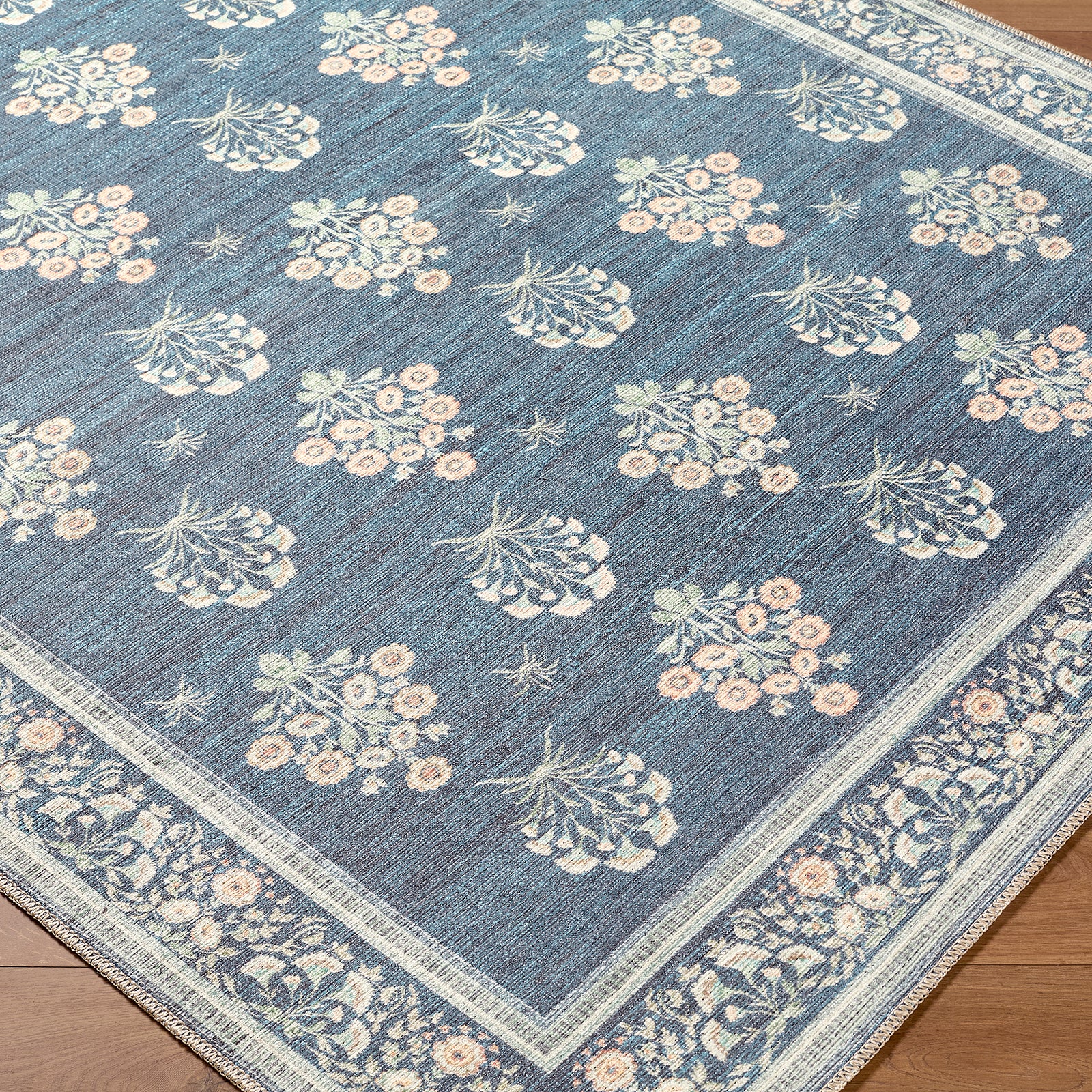 Thistle Washable Modern Floral Living Dining Rug