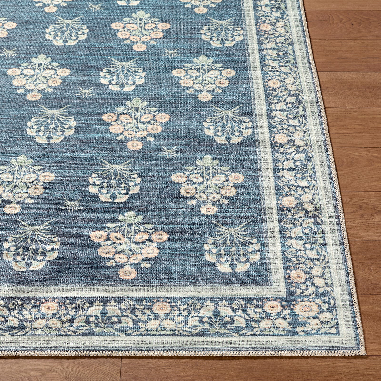 Thistle Washable Modern Floral Living Dining Rug