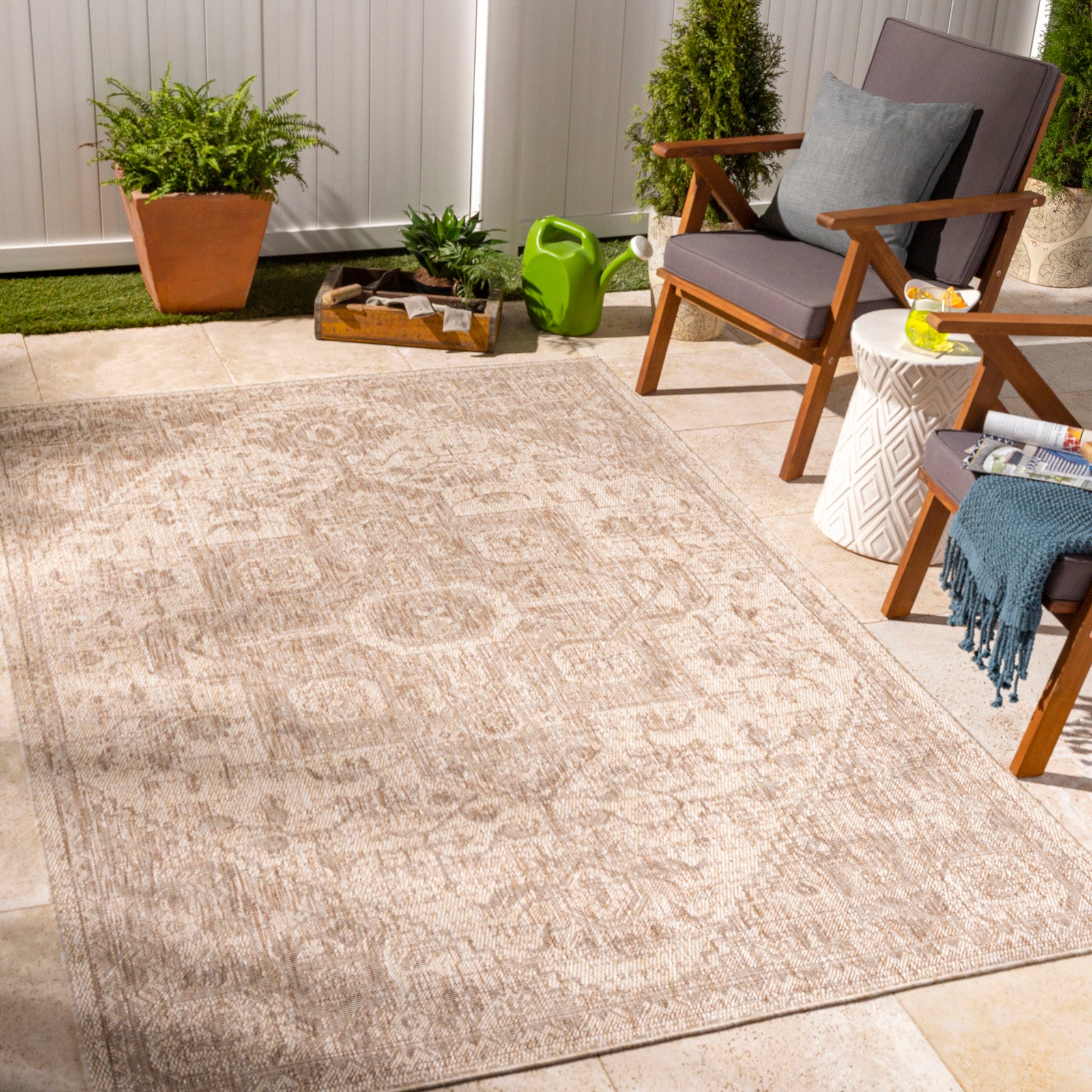 Tuareg-Vintage Traditional Boho In- & Outdoor Jute-Look Rug