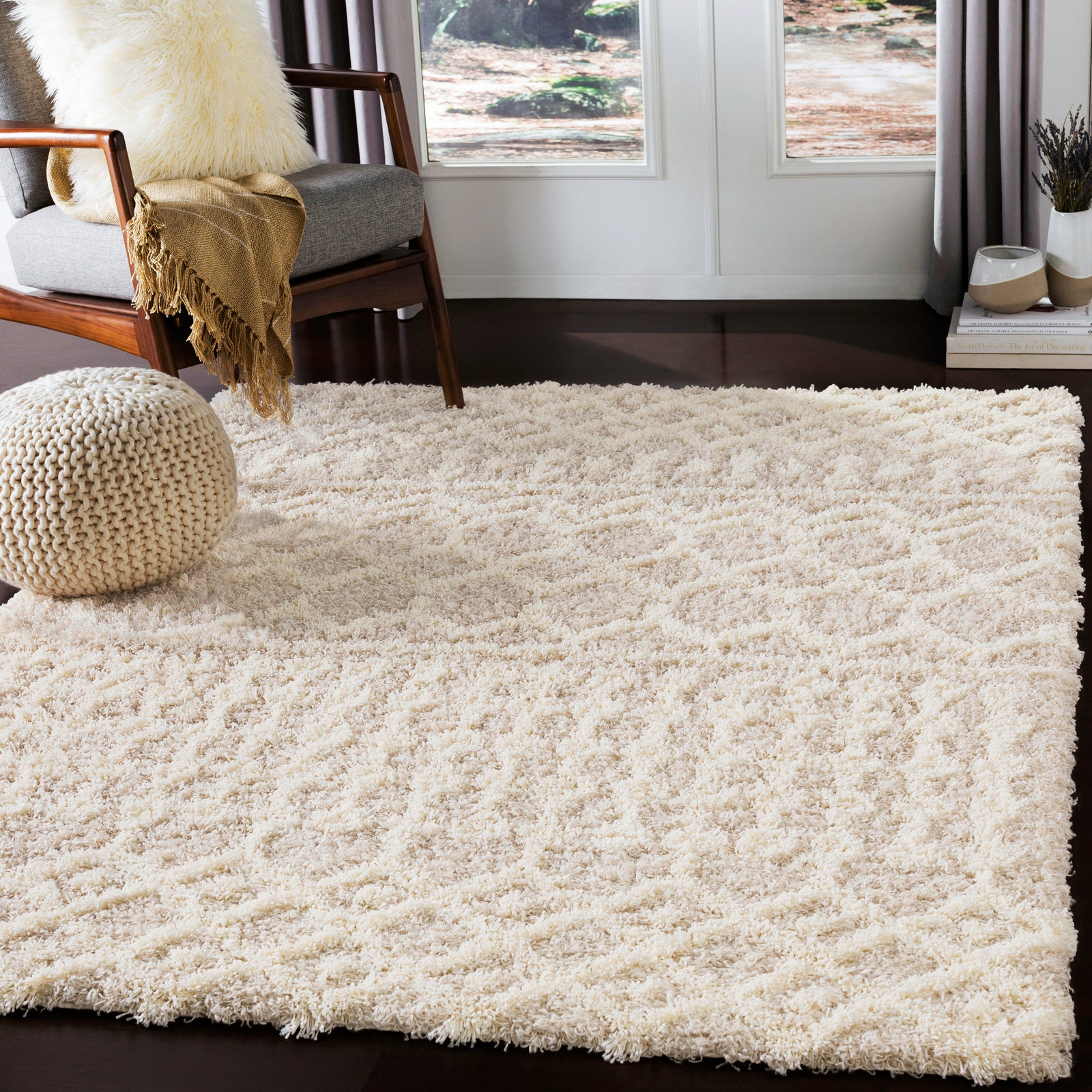 NOUR Boho Shaggy Area Rug