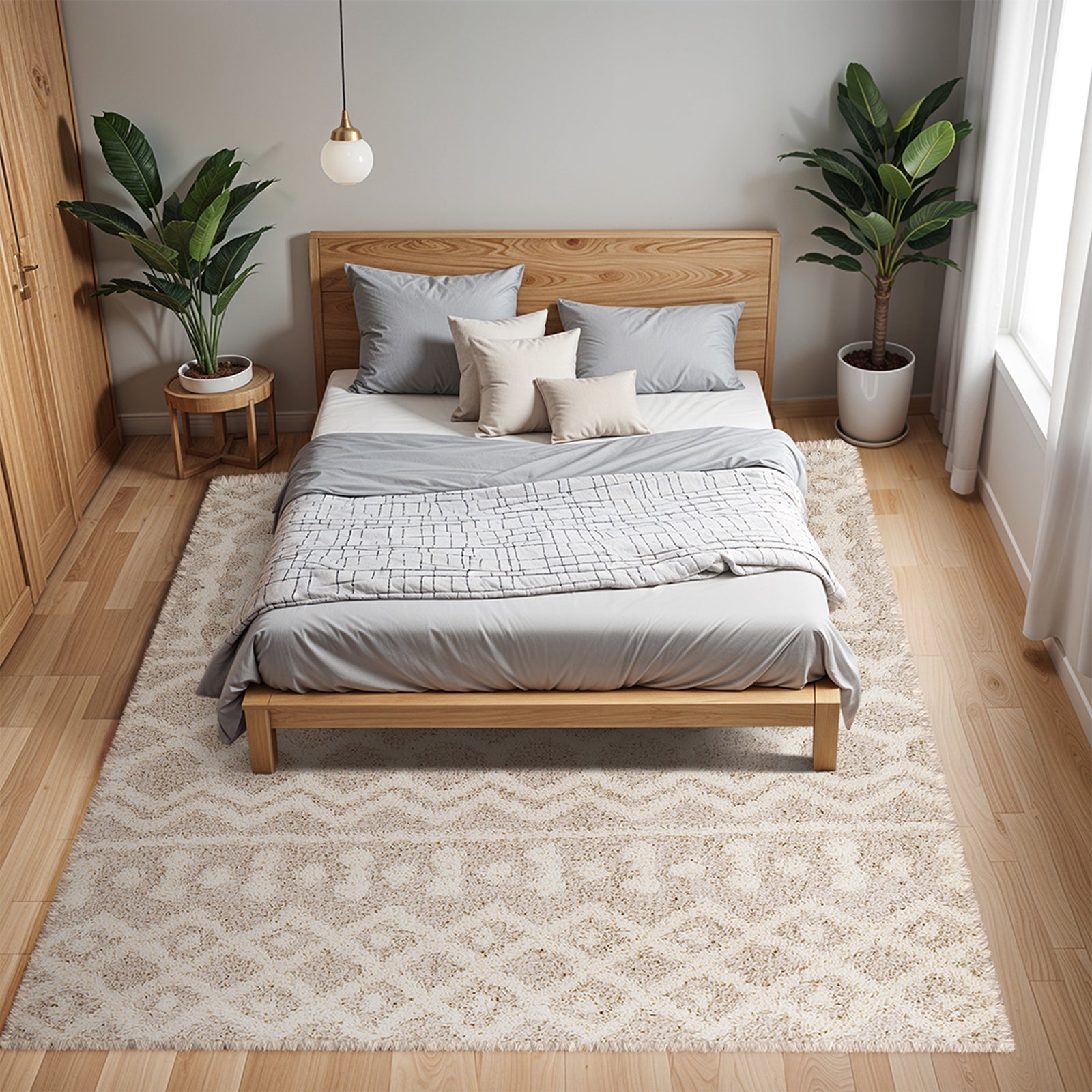 NOUR Boho Shaggy Area Rug