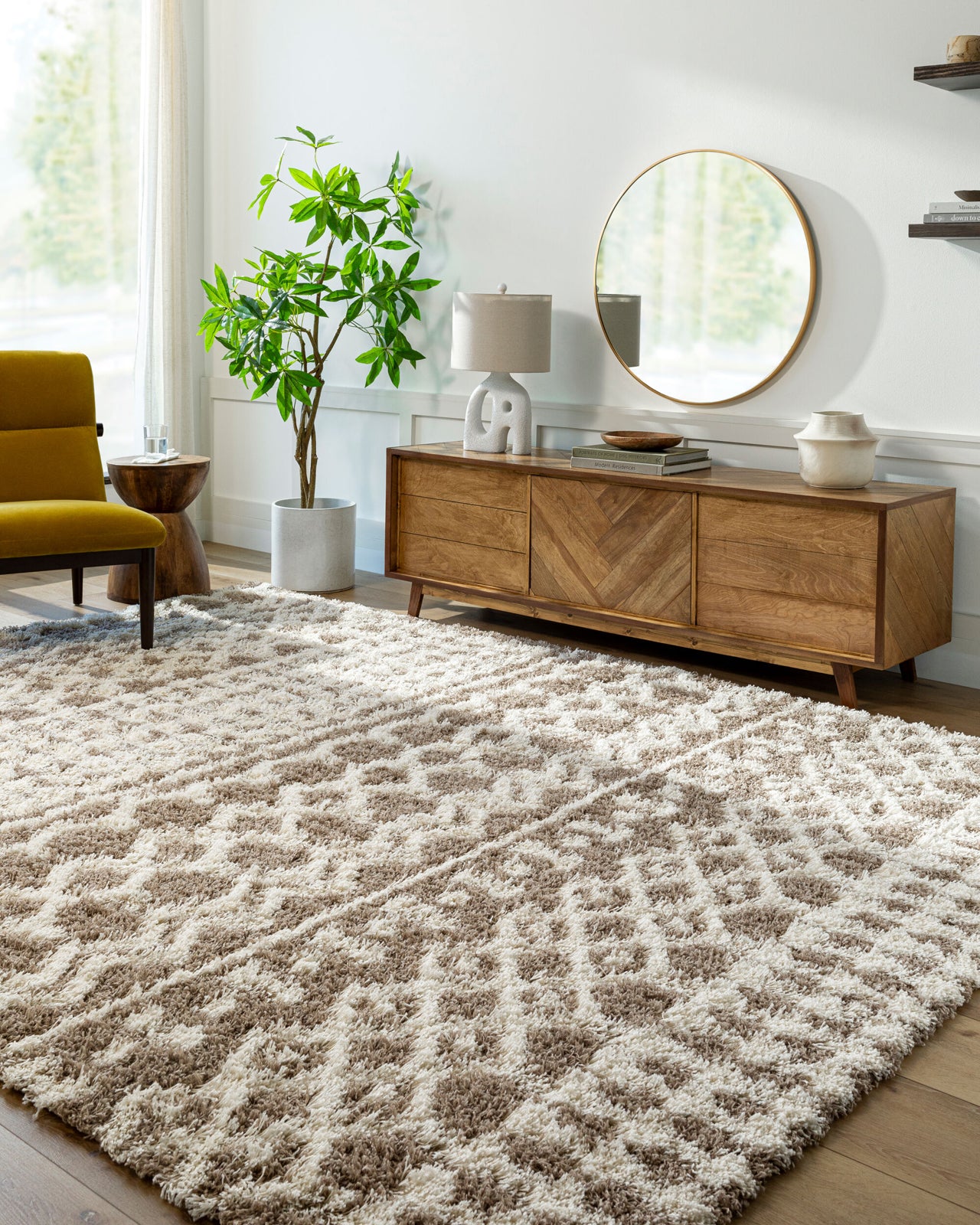 NOUR Boho Shaggy Area Rug