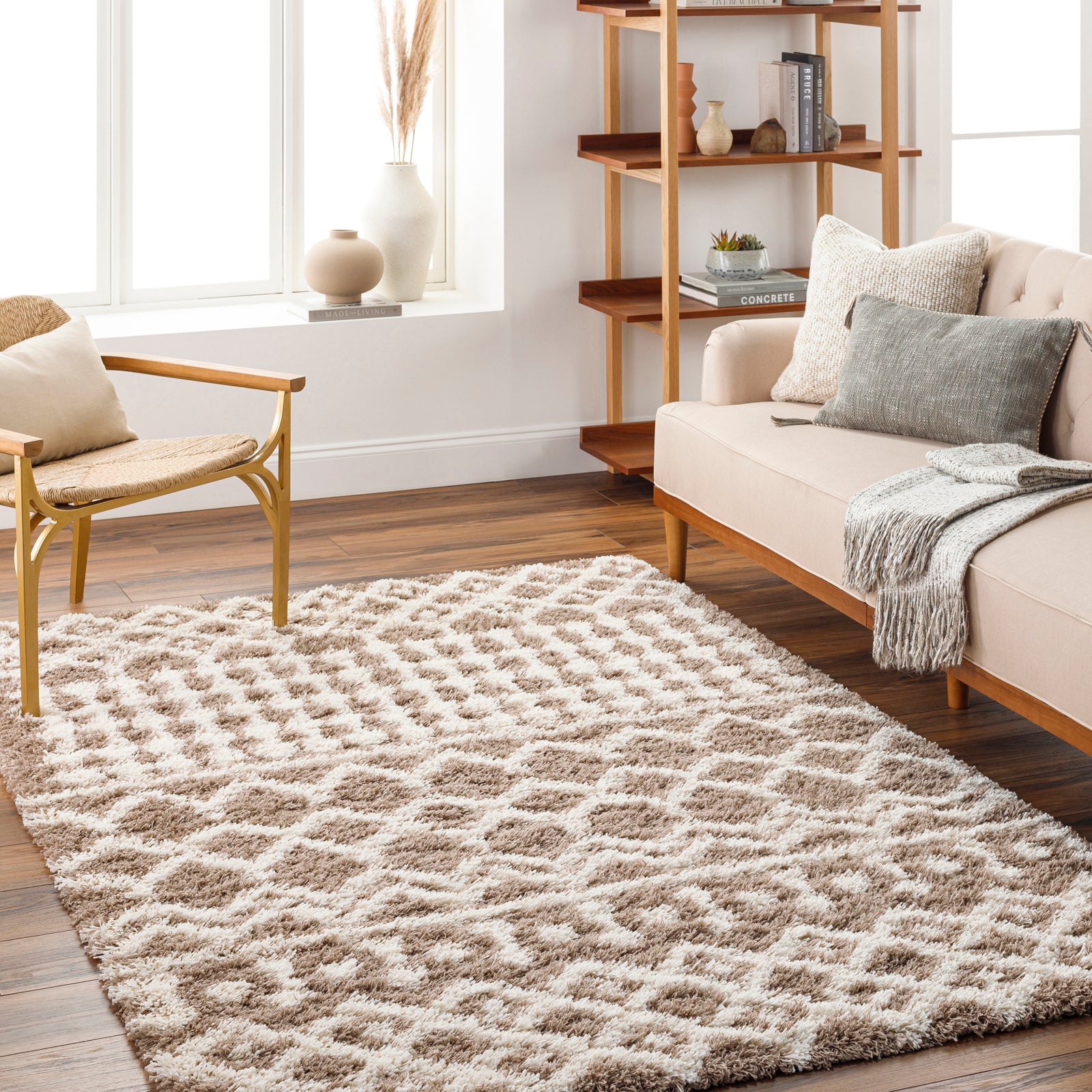 NOUR Boho Shaggy Area Rug