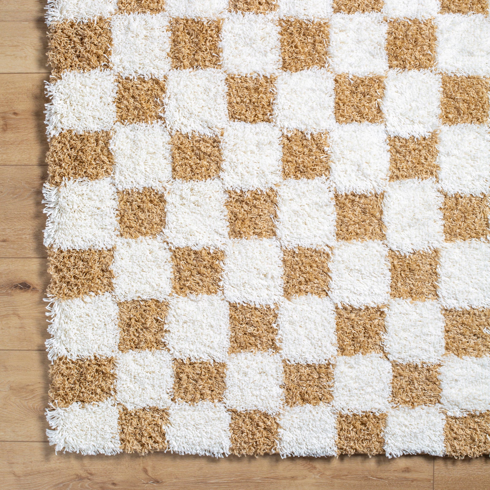 WILLA Modern Shaggy Checkered Area Rug
